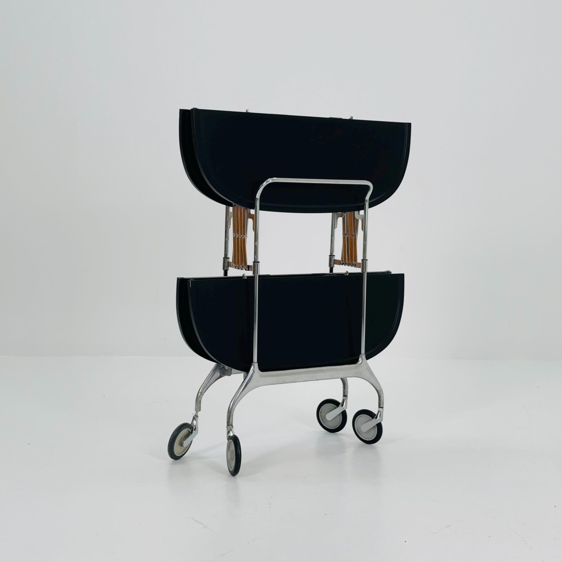 Black Gastone Dolly Trolley bar cart by Antonio Citterio and Oliver Low for Kartell Italy