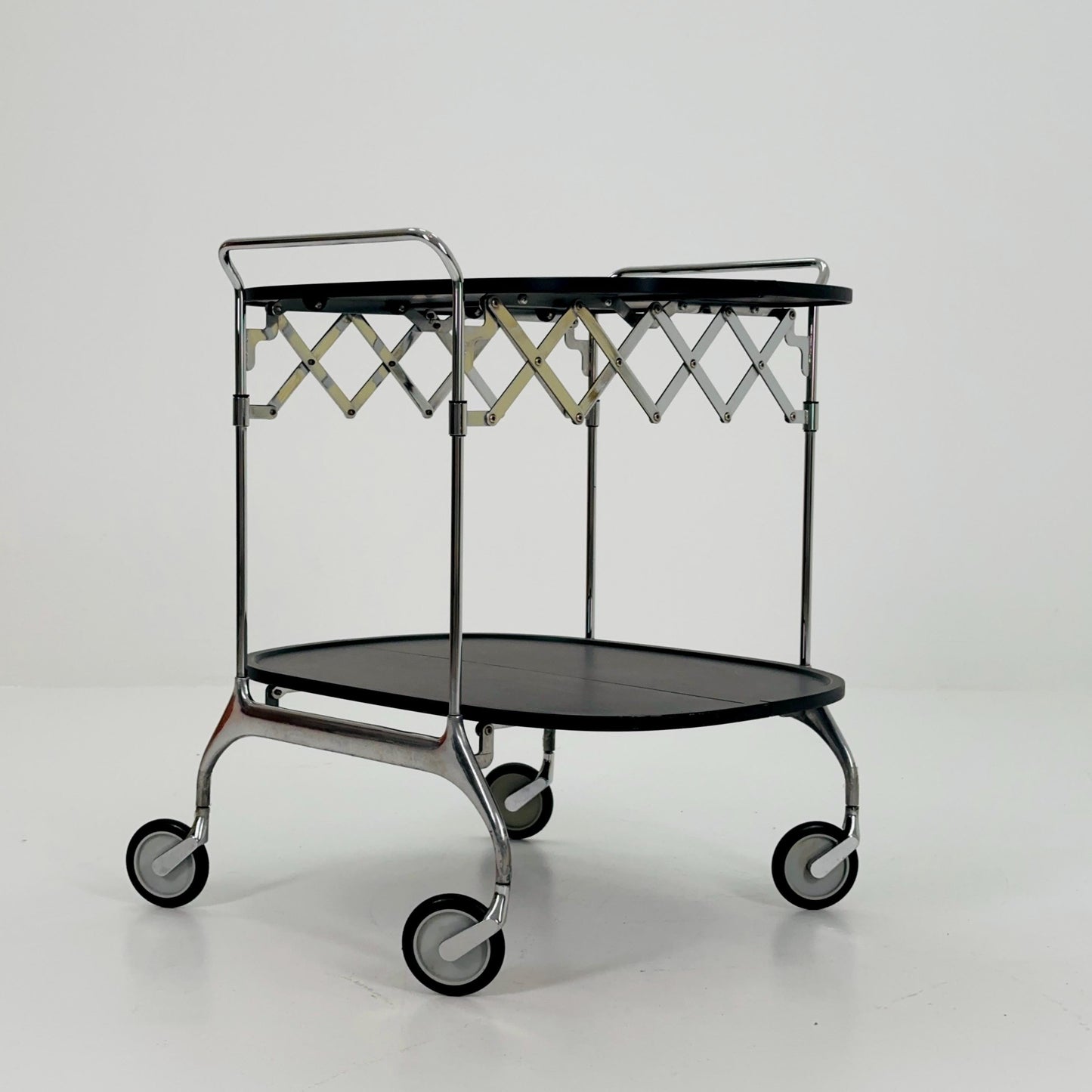 Black Gastone Dolly Trolley bar cart by Antonio Citterio and Oliver Low for Kartell Italy