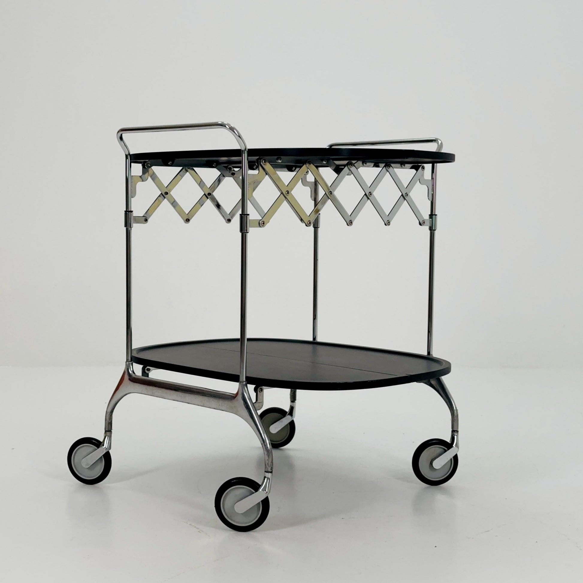 Black Gastone Dolly Trolley bar cart by Antonio Citterio and Oliver Low for Kartell Italy
