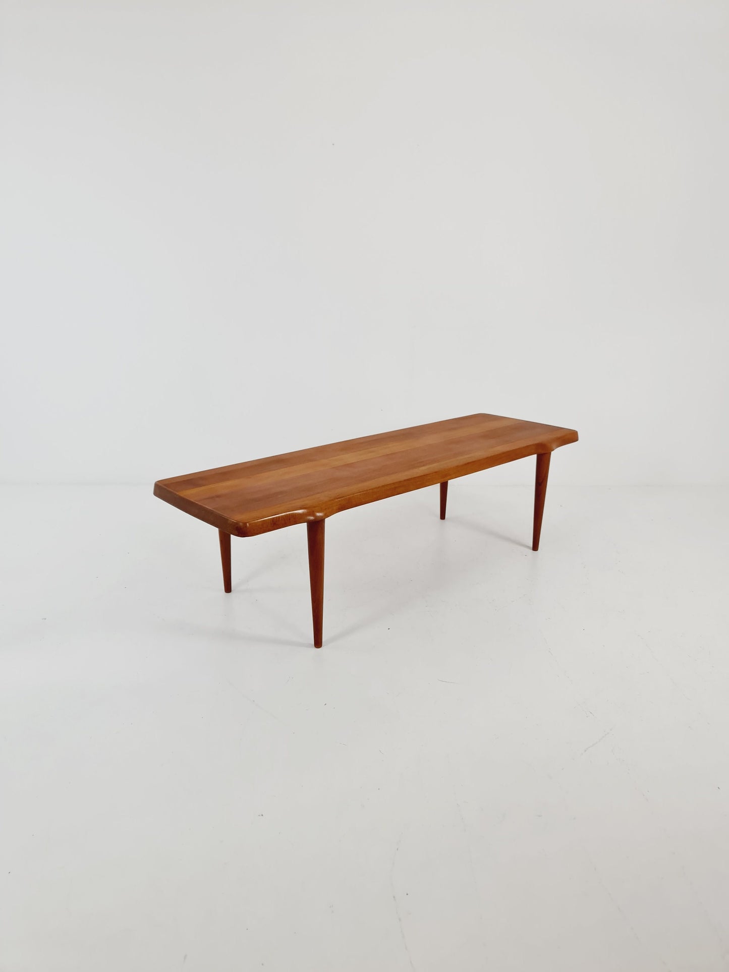 Danish solid teak coffee table by John Bonne for Mikael laursen, 1960s