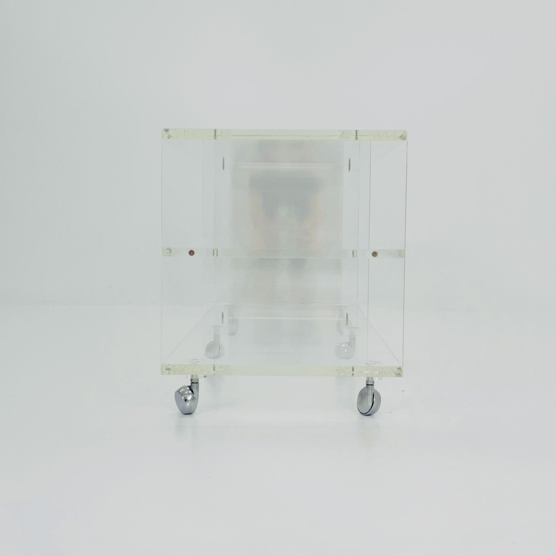 Space age Plexiglass vinyl coffee table - sideboard /Trolly by Michel Dumas for Roche Bobois 1970s