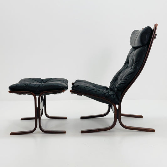 Mid century armchair “Siesta” and its ottoman by Ingmar Relling, Westnofa Furniture, Norway 1960s