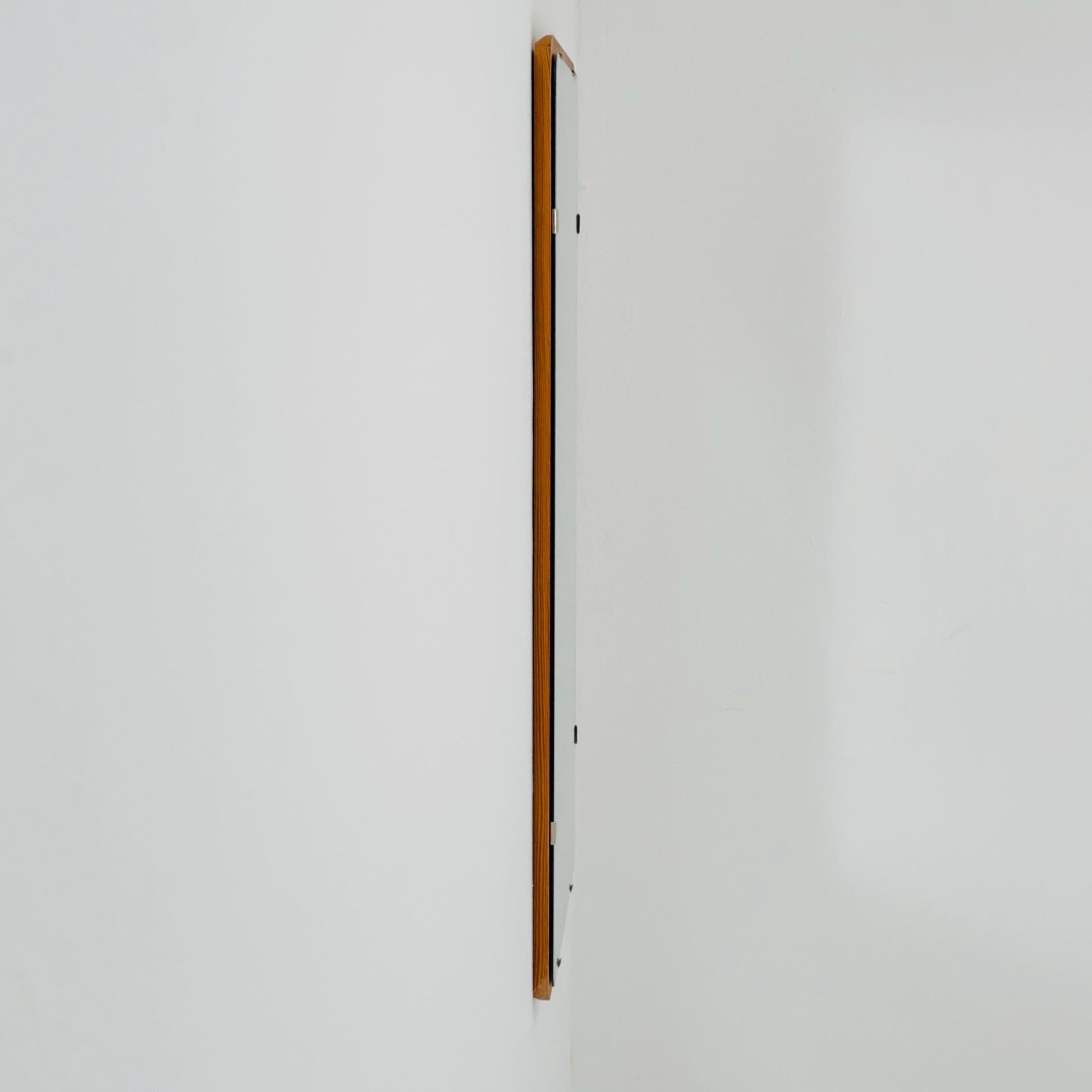 Mid century Scandinavian Mirror with Curved Glass, by Eriksmålaglas Sweden 1960s