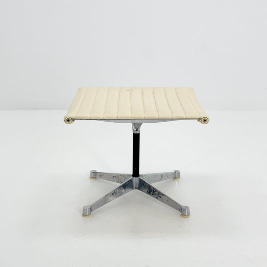Mid Century Charles & Ray Eames EA 125 Aluminium Leather Ottoman by Herman Miller, USA, 1980s