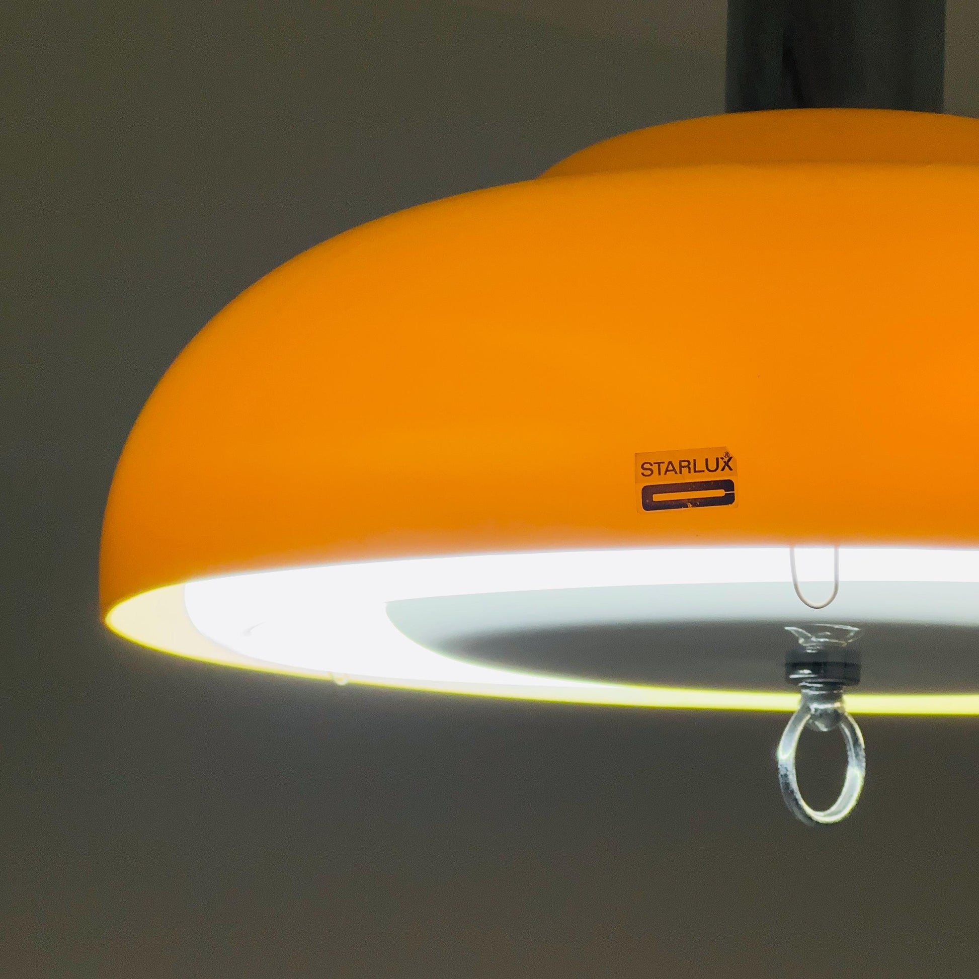 Space Age Orange Adjustable Pendant Lamp by Starlux, 1970s
