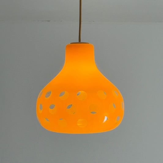 Mid century , Glashütte “Limburg” Pendant Lamp in Orange Glass - Model 1486 ,1970s