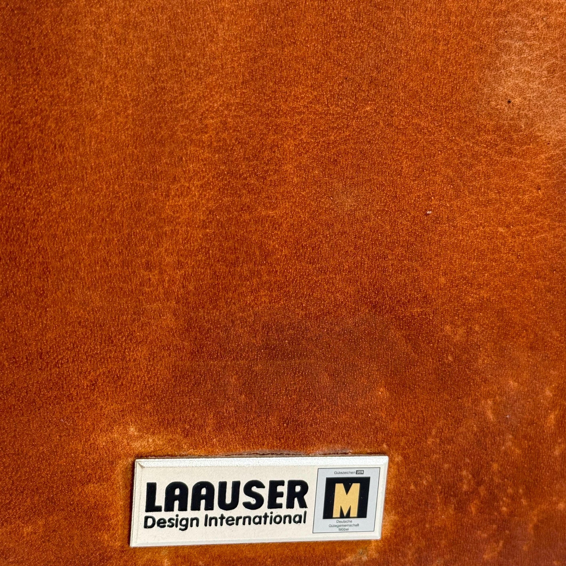 Mid century Laauser Atlanta Leather Three Seater cognac Sofa Couch 1980s Germany