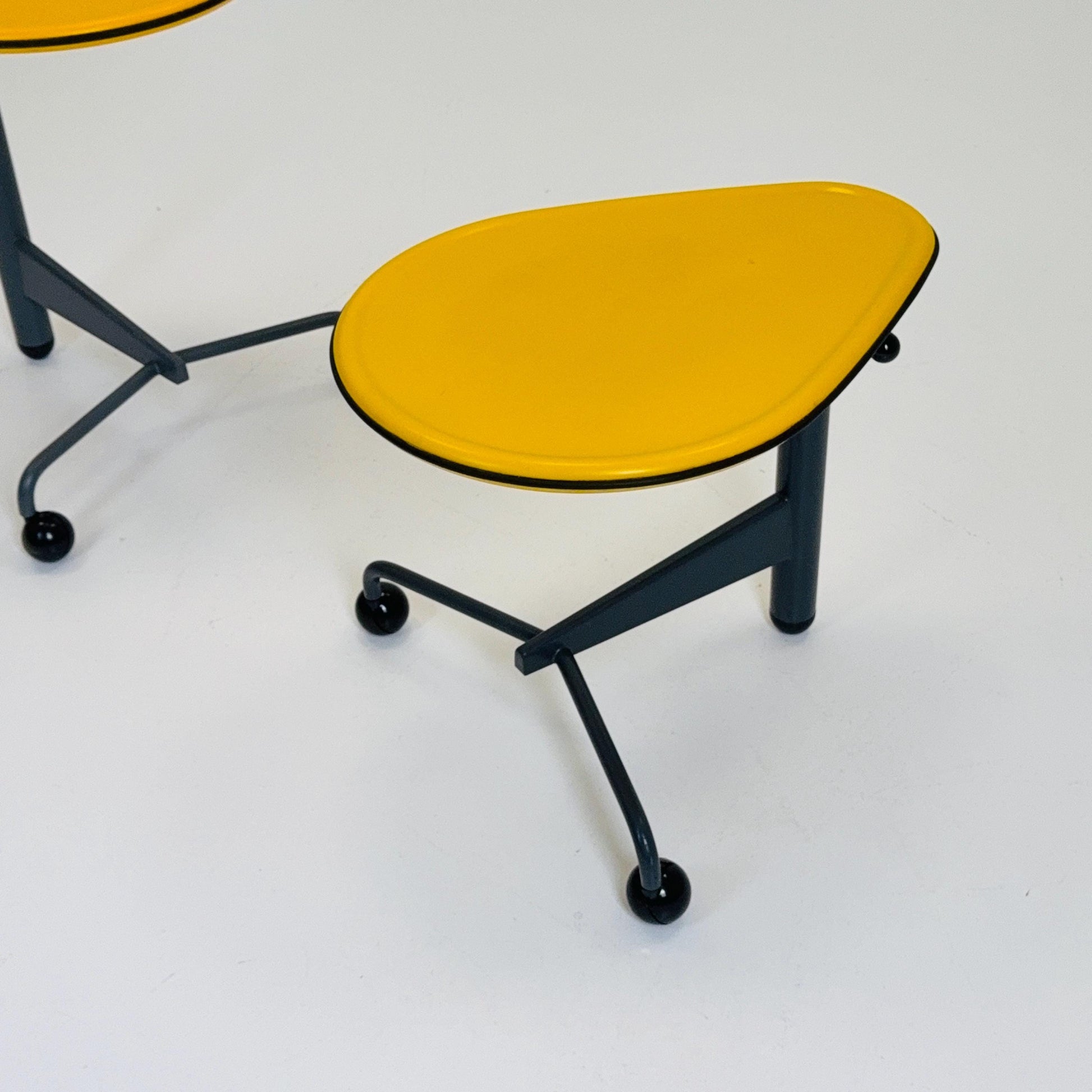1 of 2 Mid century Adjustable side table “Kick” by Toshiyuki Kita for Cassina Italy 1980s