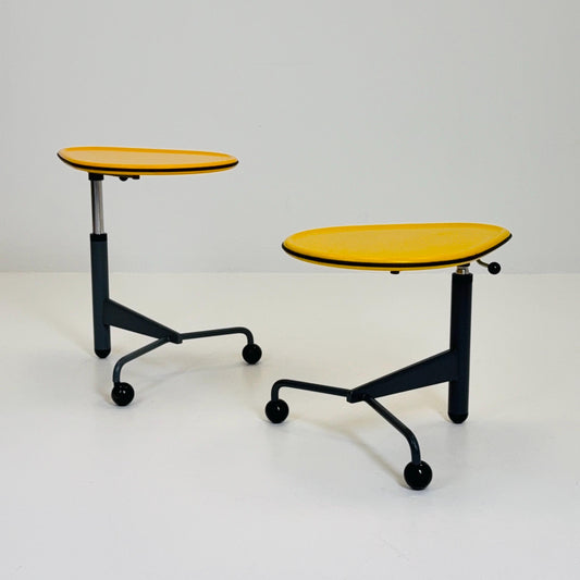1 of 2 Mid century Adjustable side table “Kick” by Toshiyuki Kita for Cassina Italy 1980s