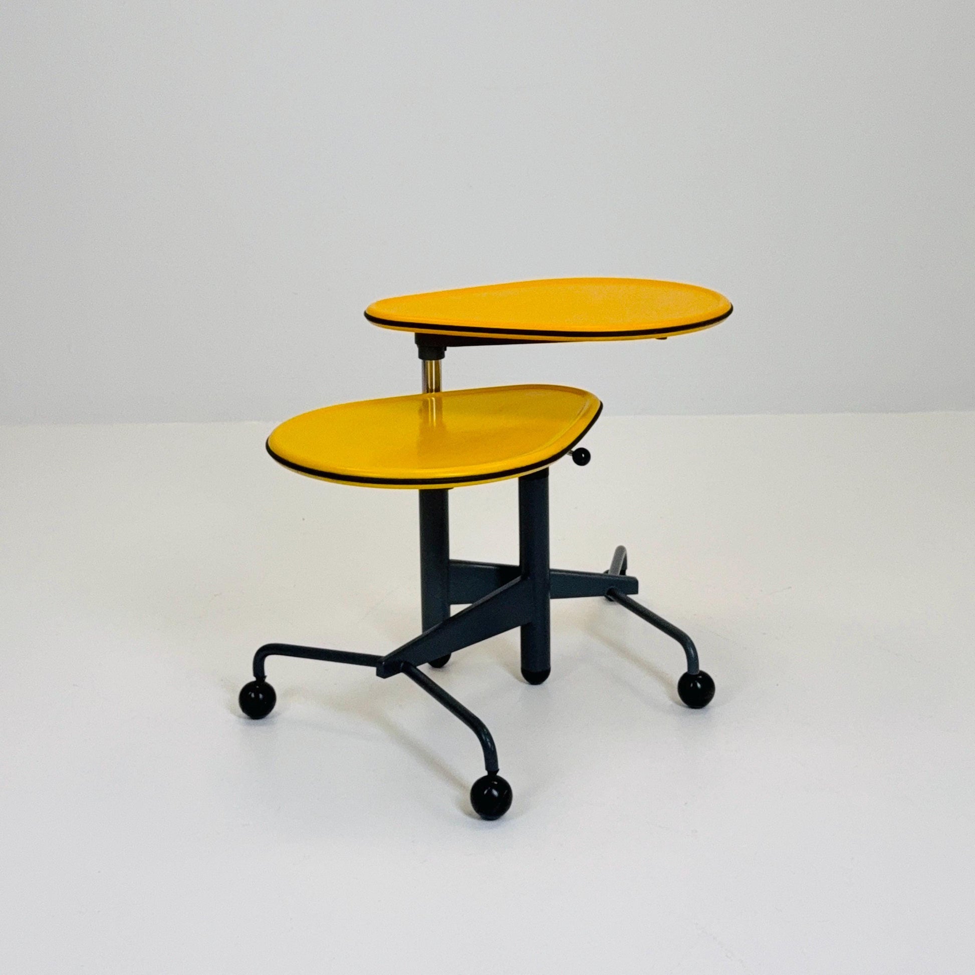 1 of 2 Mid century Adjustable side table “Kick” by Toshiyuki Kita for Cassina Italy 1980s