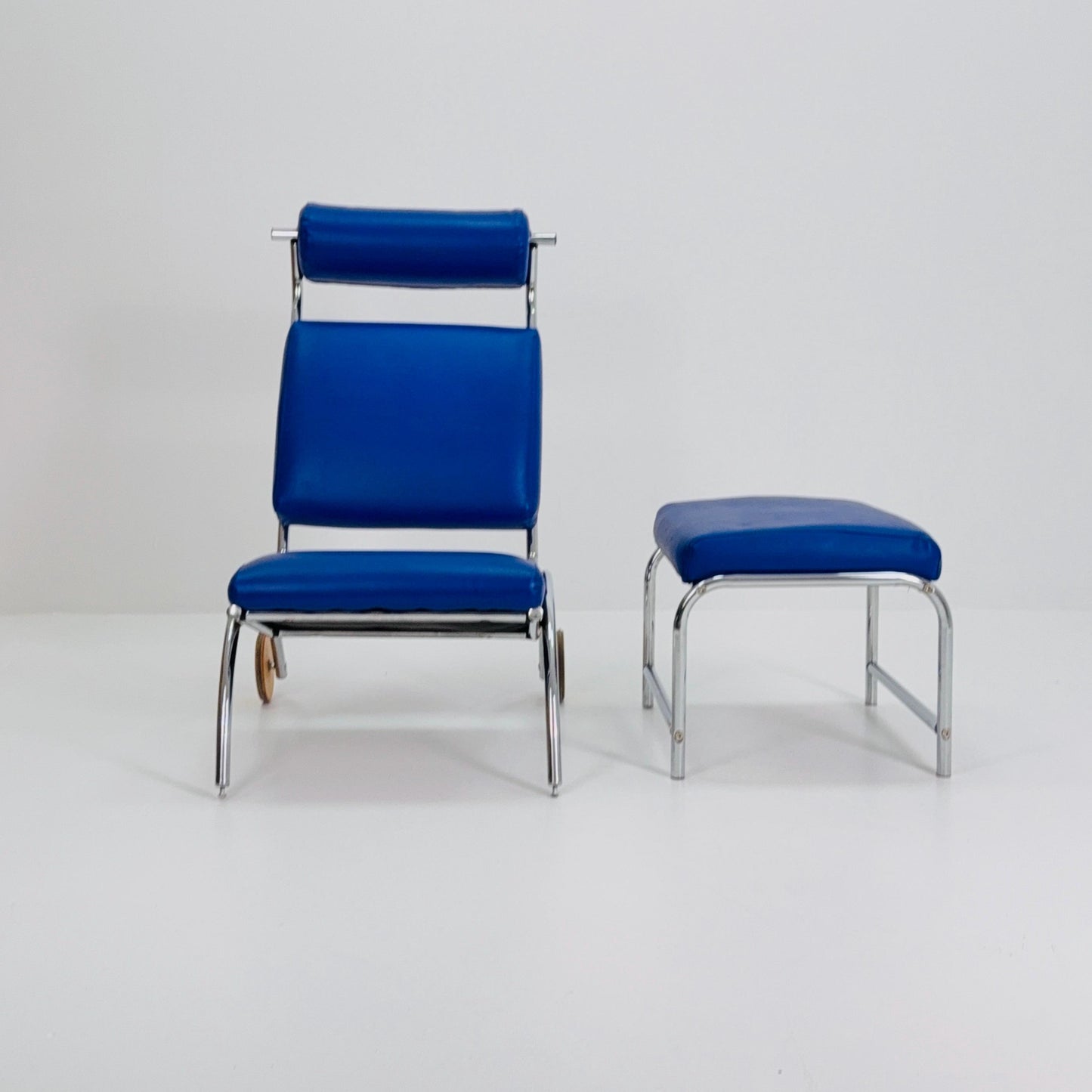 Mid-Century Bauhaus Peter Maly Lounge Chair & Ottoman, Germany 1980s