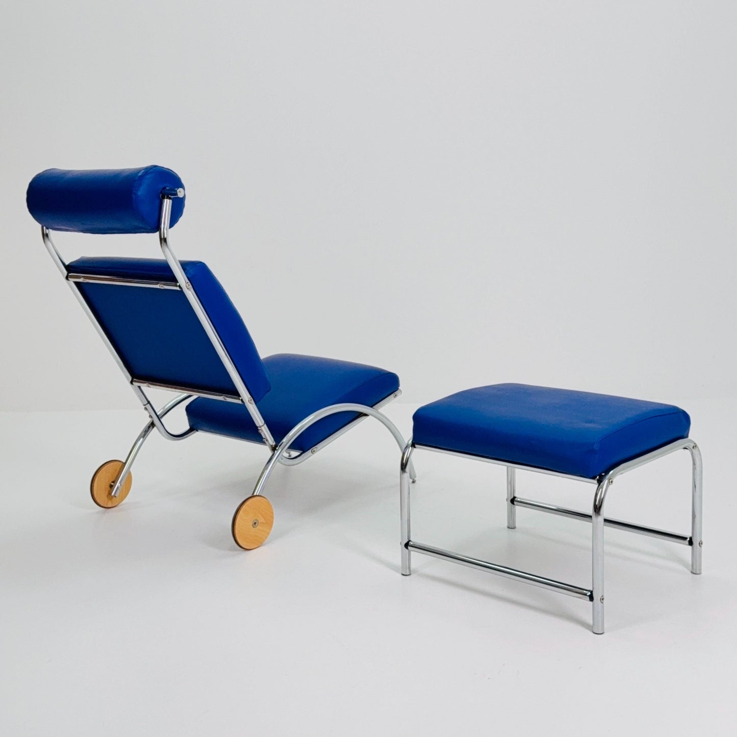 Mid-Century Bauhaus Peter Maly Lounge Chair & Ottoman, Germany 1980s