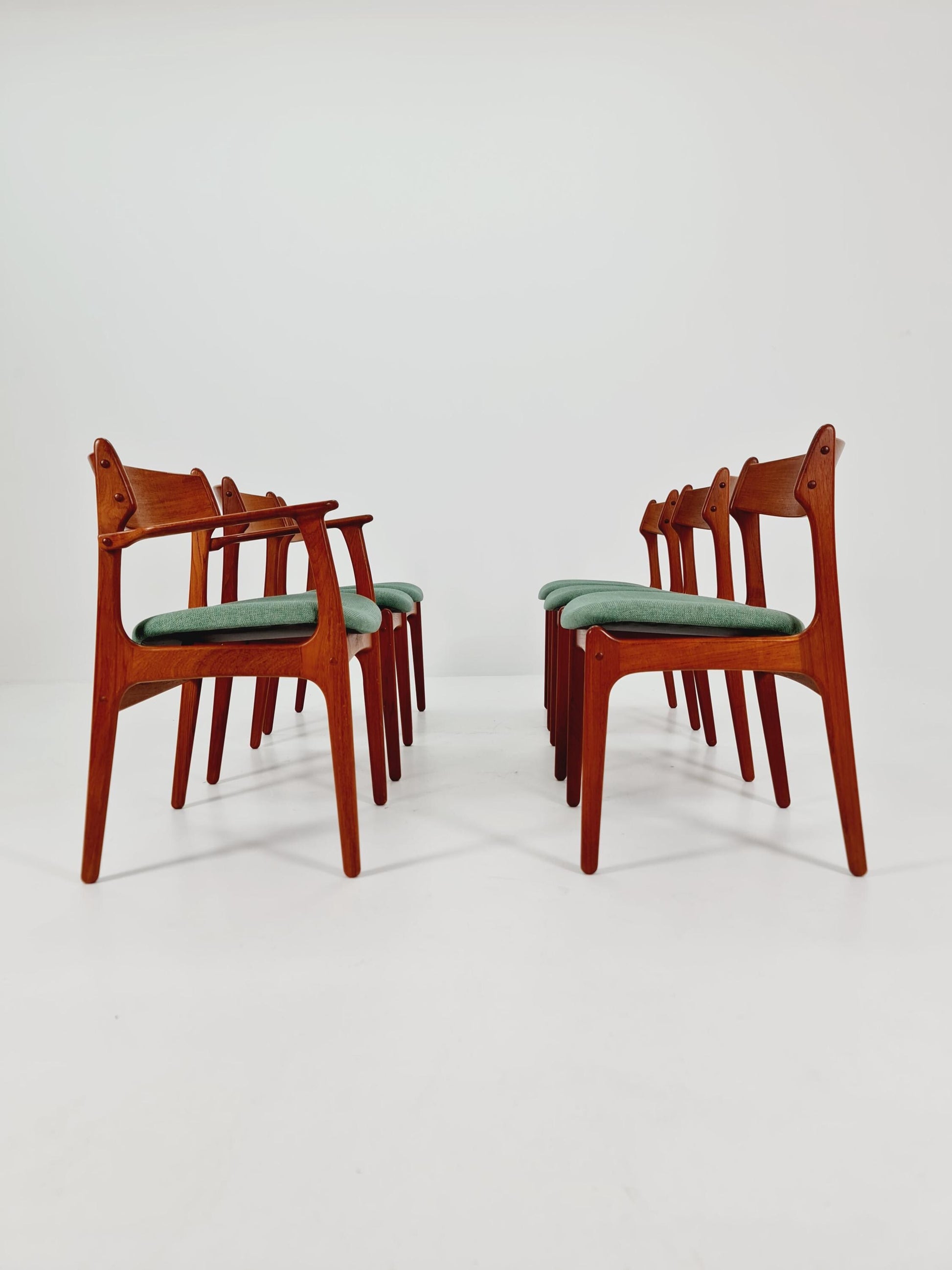 Vintage Danish teak dining/desk chairs by Erik Buch for O D Möbler, 1960s Set of 6