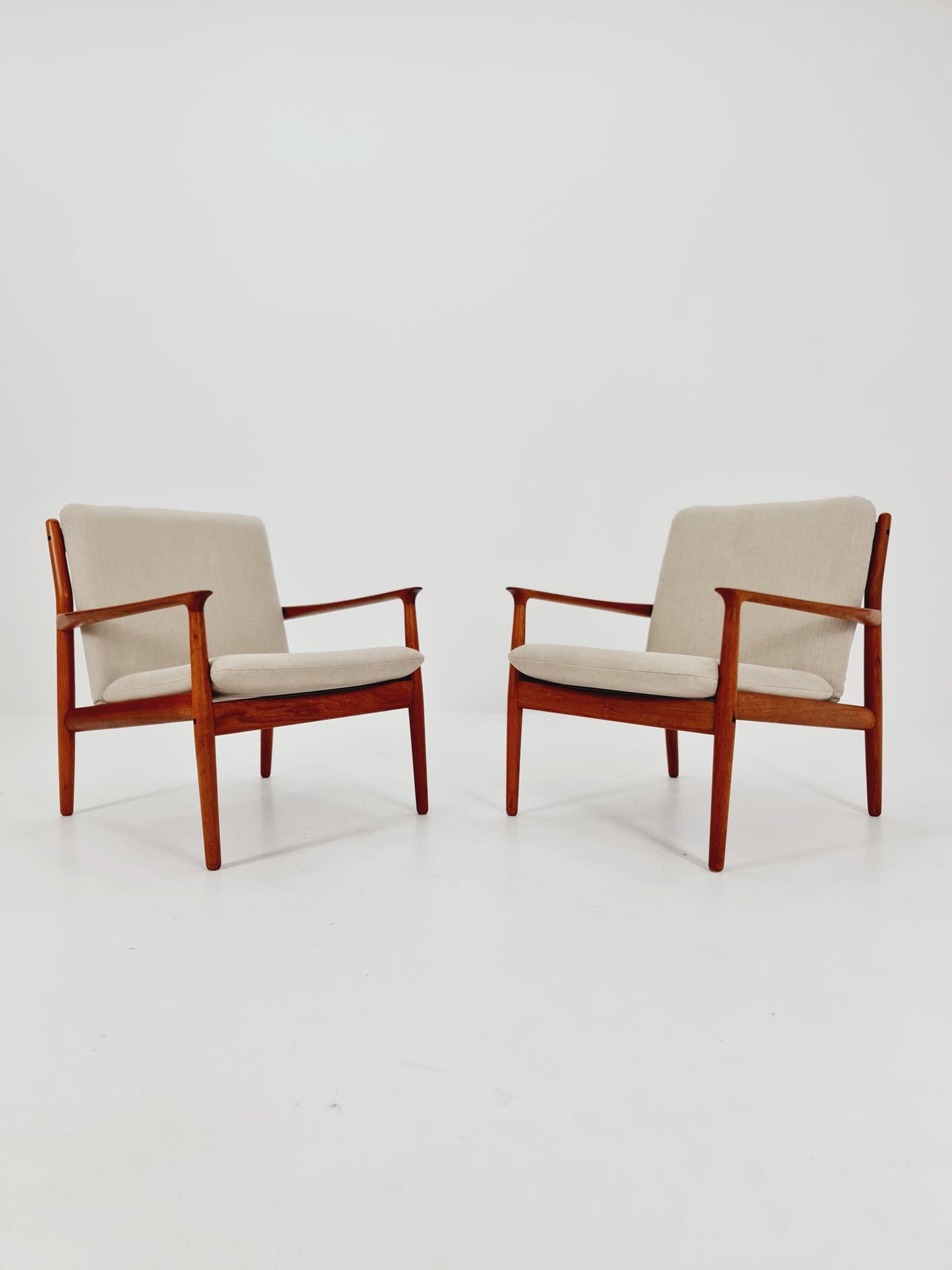 Mid century Danish easy lounge chairs by Sven Erksen For Glostrup 1970s , 1955s, Set of 2