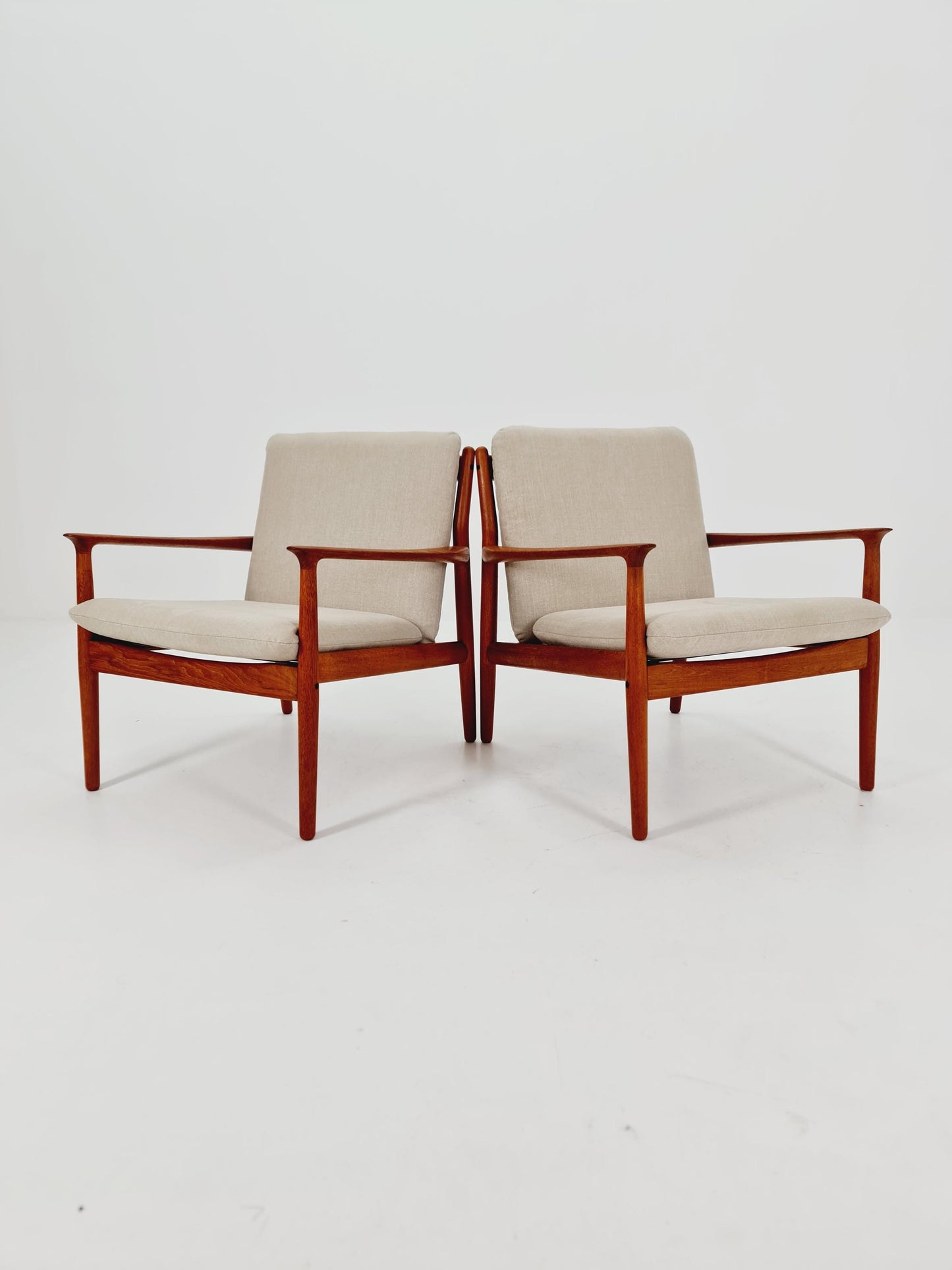 Mid century Danish easy lounge chairs by Sven Erksen For Glostrup 1970s , 1955s, Set of 2