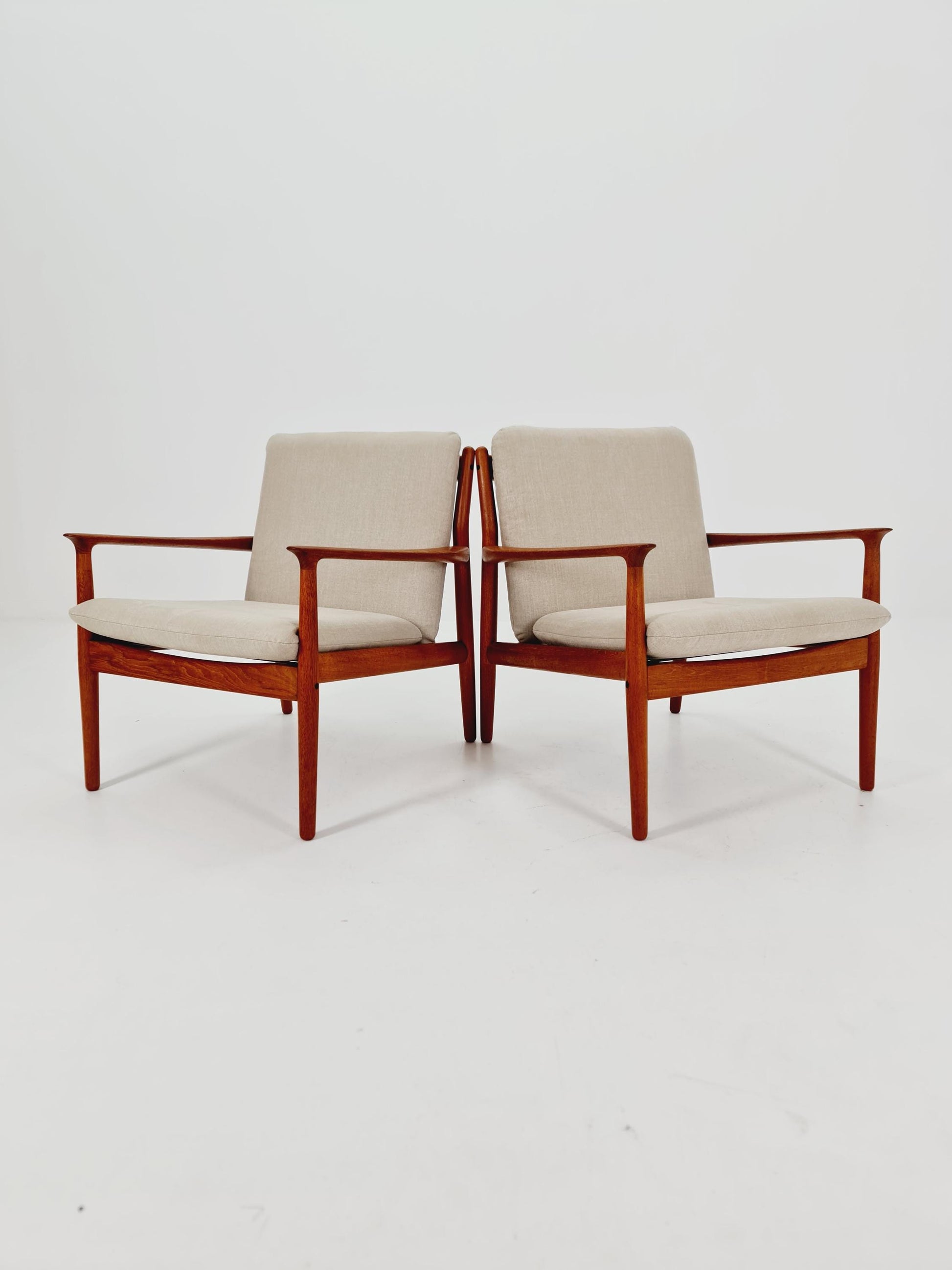 Mid century Danish easy lounge chairs by Sven Erksen For Glostrup 1970s , 1955s, Set of 2