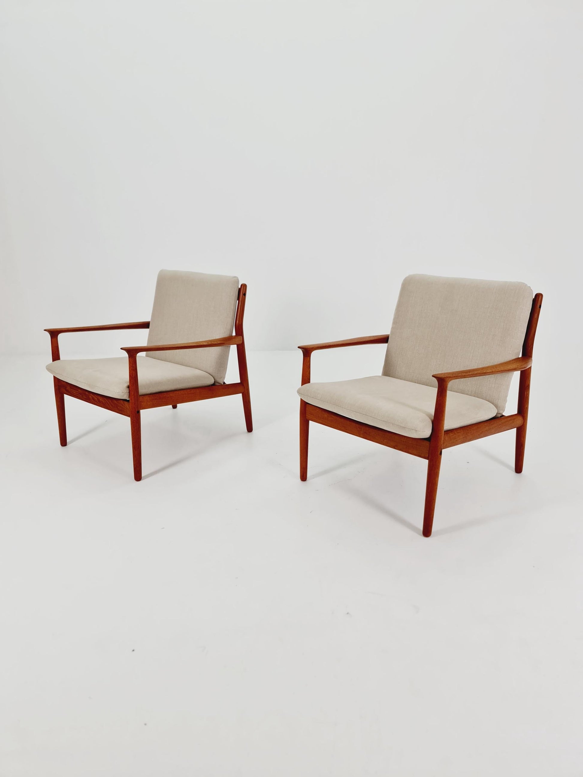 Mid century Danish easy lounge chairs by Sven Erksen For Glostrup 1970s , 1955s, Set of 2