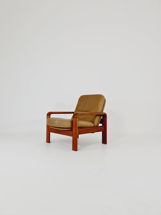 Mid Century Solid teak lounge chair/ Easy chair by Dylrund , 1960s