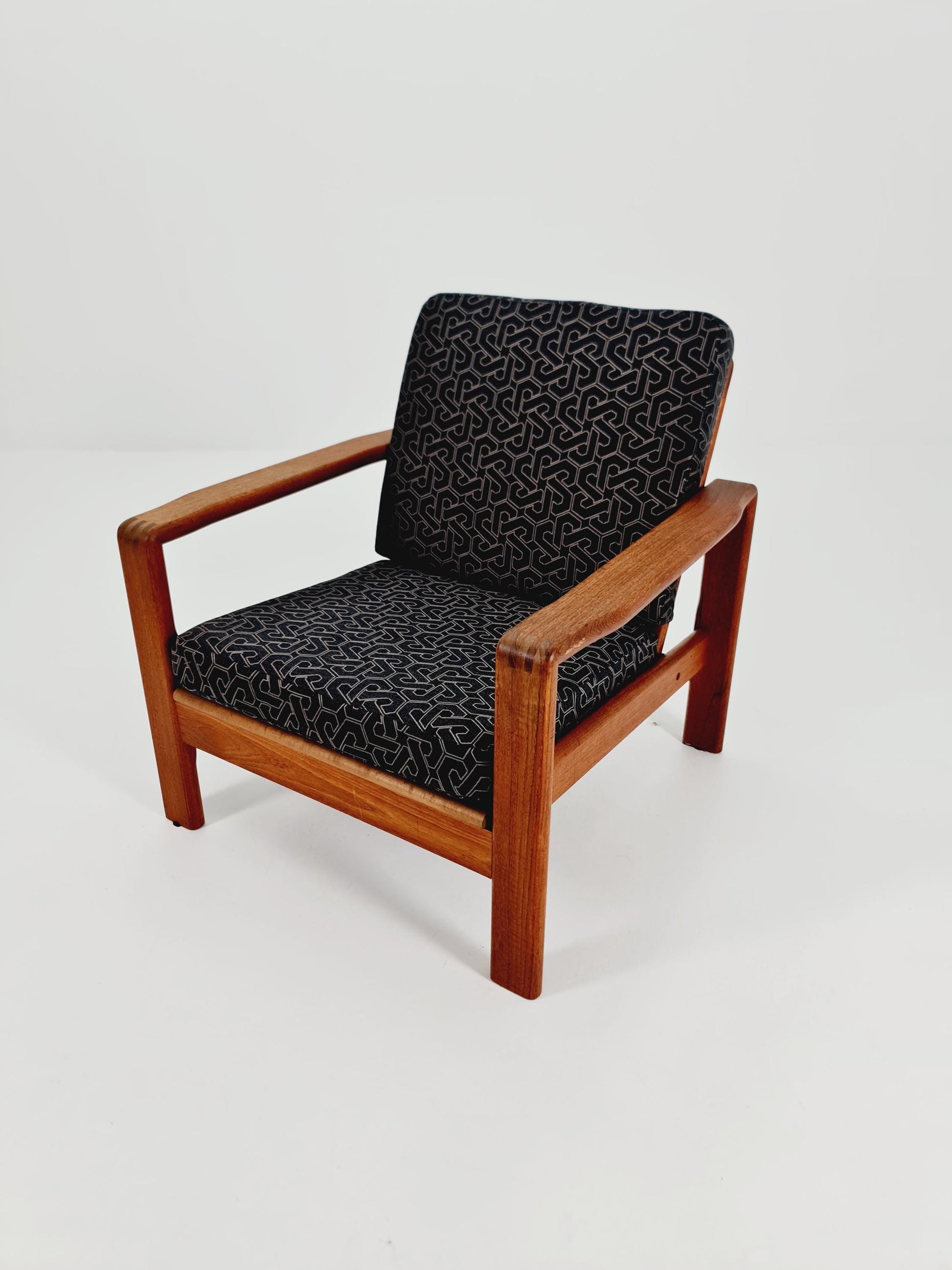 Mid Century Solid teak lounge chair/ Easy chair , 1960s