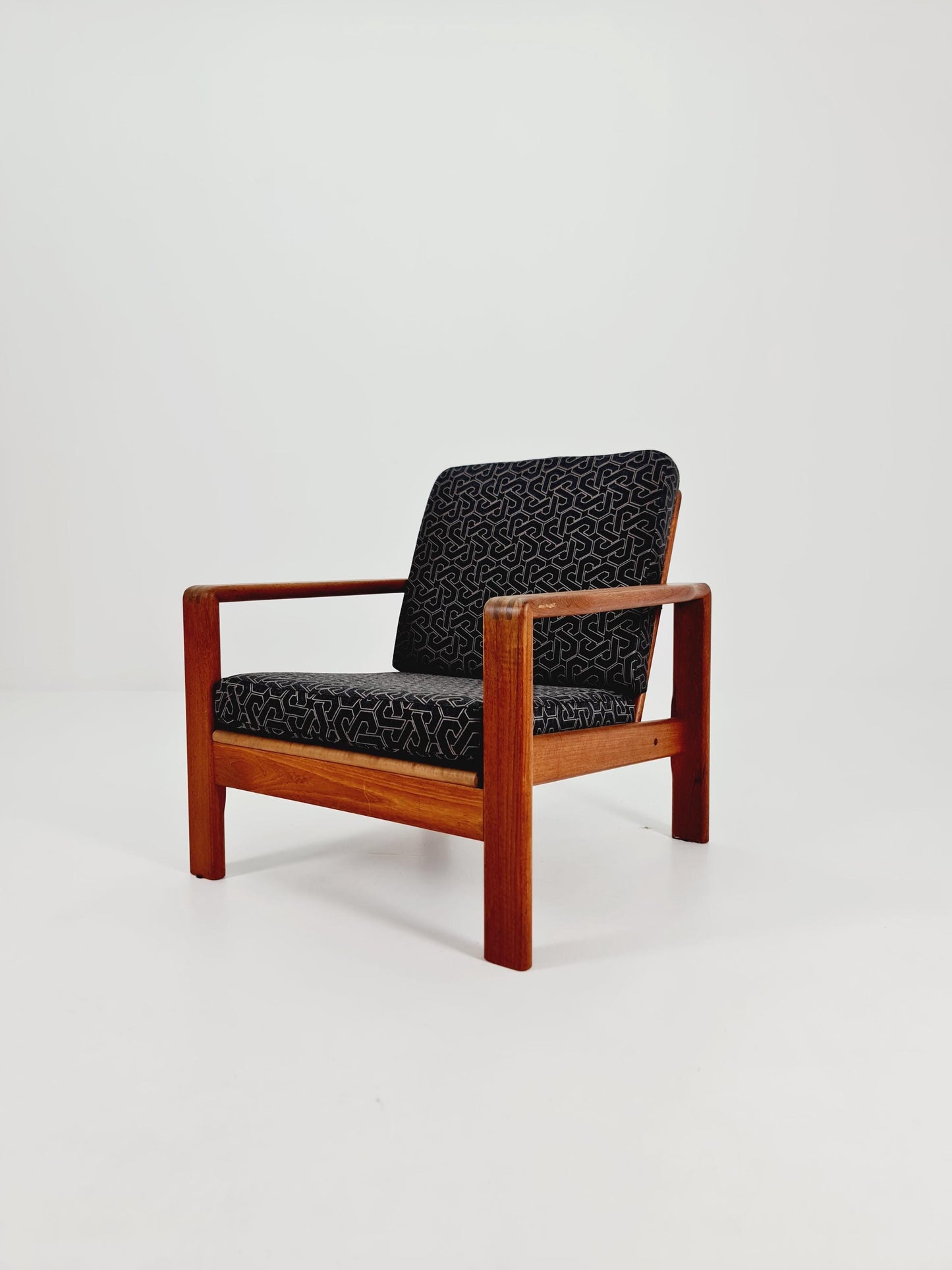 Mid Century Solid teak lounge chair/ Easy chair , 1960s