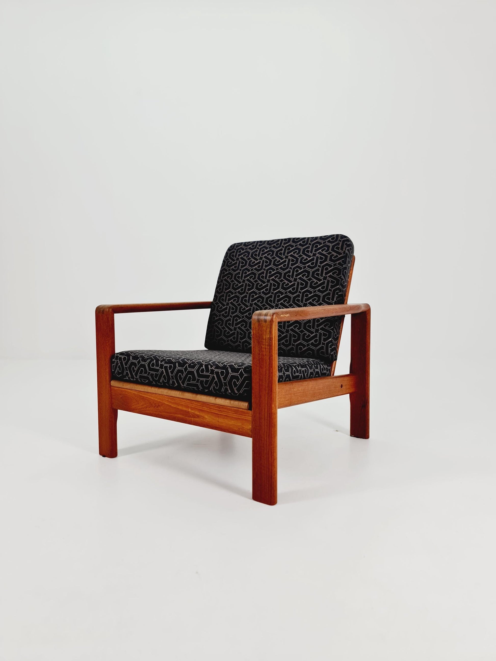 Mid Century Solid teak lounge chair/ Easy chair , 1960s