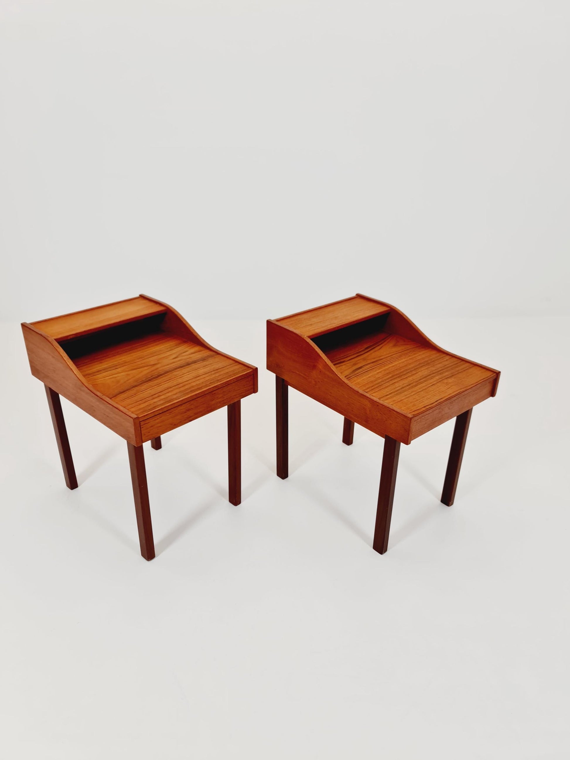 Rare Danish MidCentury teak nightstands / bedside tables, 1960s