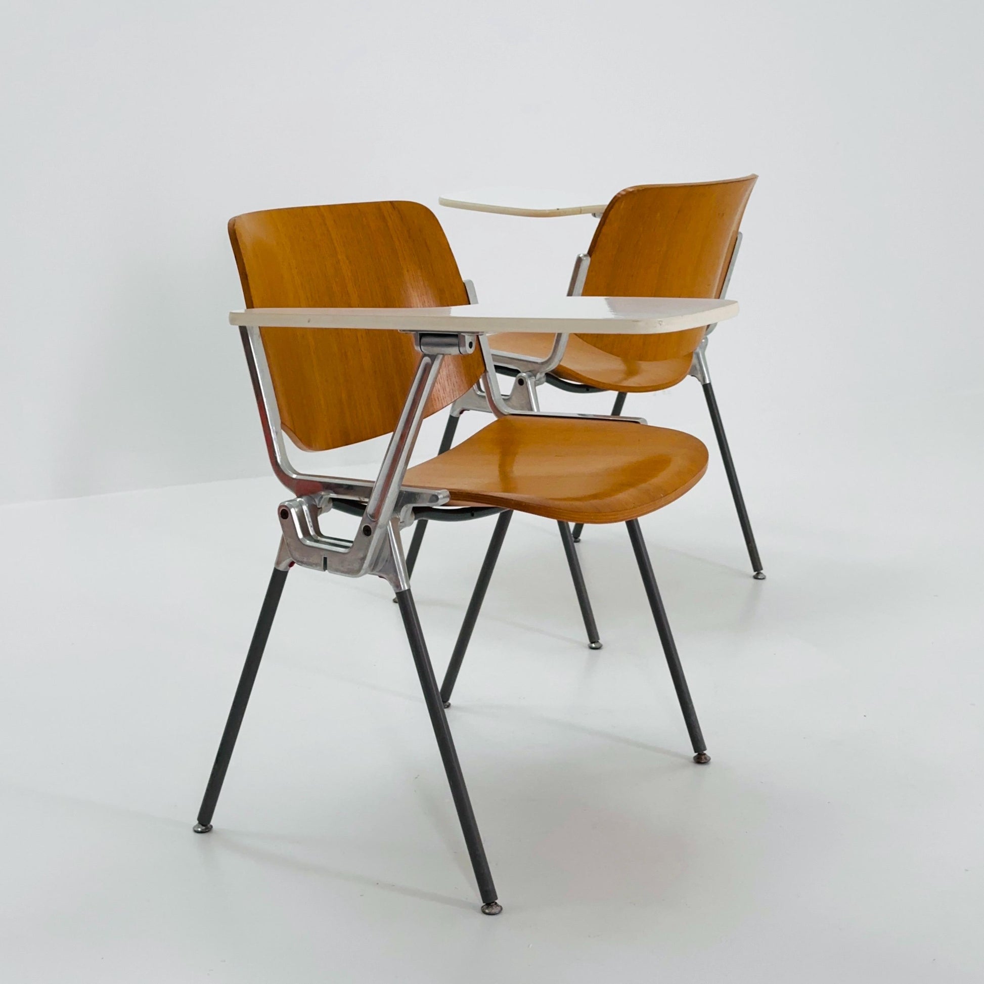 Set of 2 Mid century Stacking desk chairs by Giancarlo Piretti for Anomima Castelli ,Italy 1960s