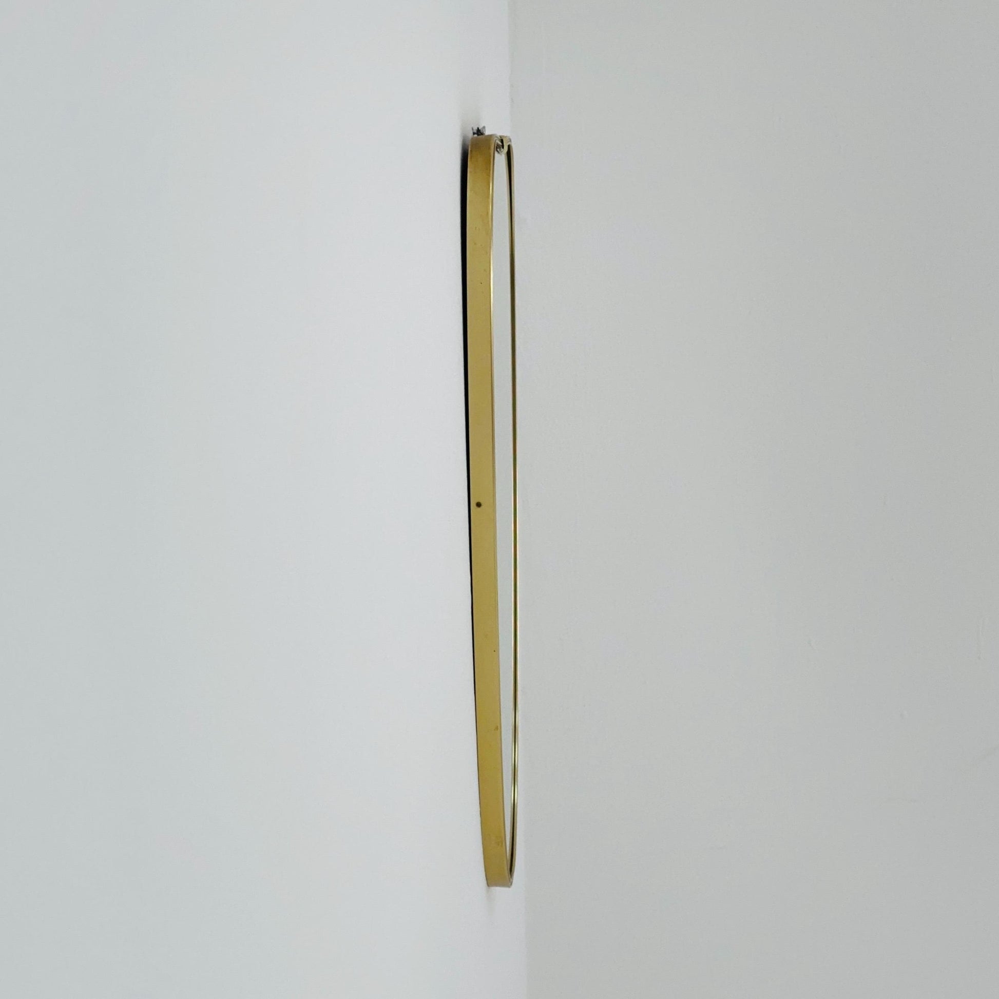 Mid Century asymmetric German brass Original kidney wall mirror from the 60s model number 984 Germsny 1960s