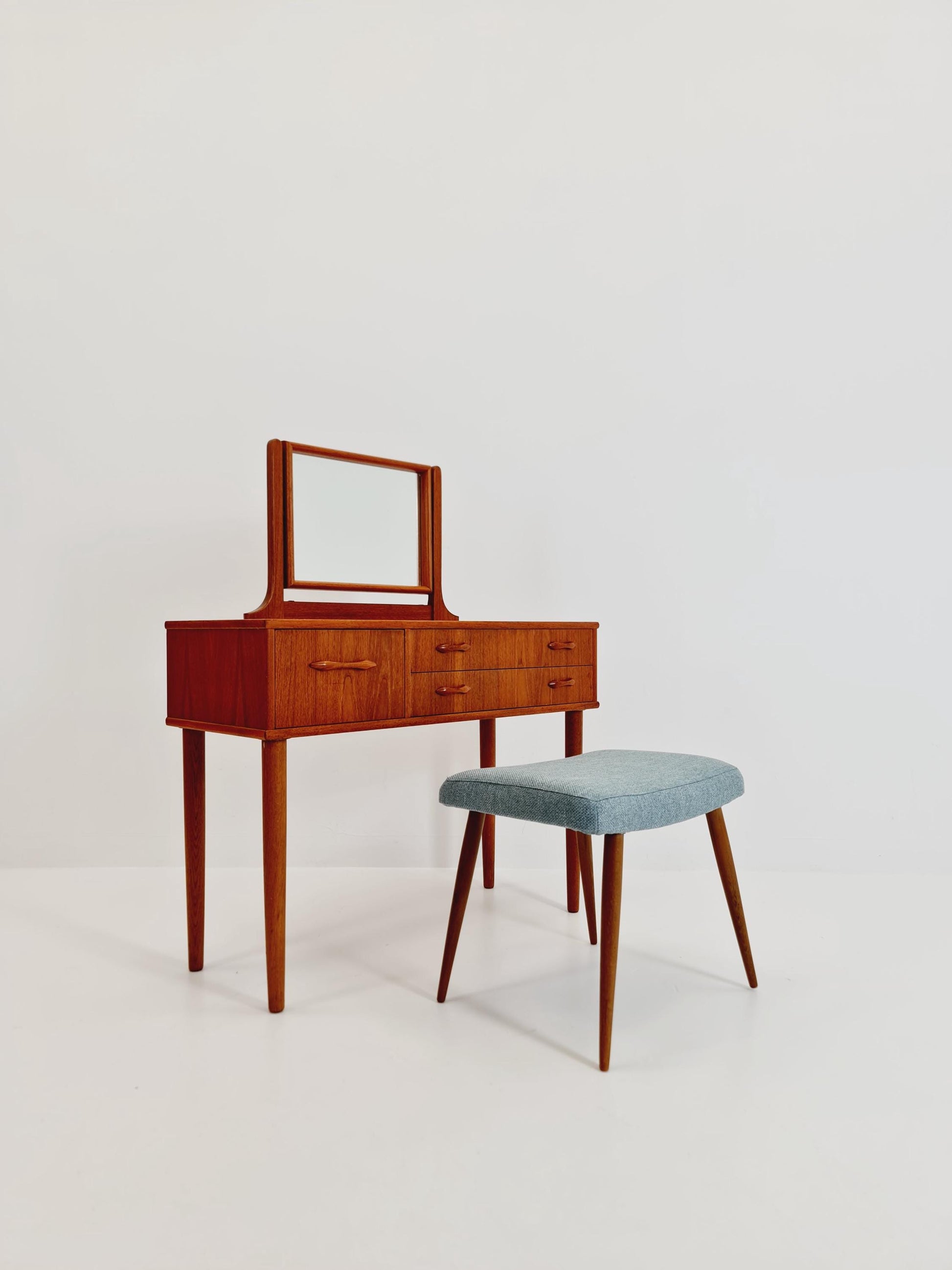 Mid Century Modern Danish Teak vanity table/ make up, 1960s