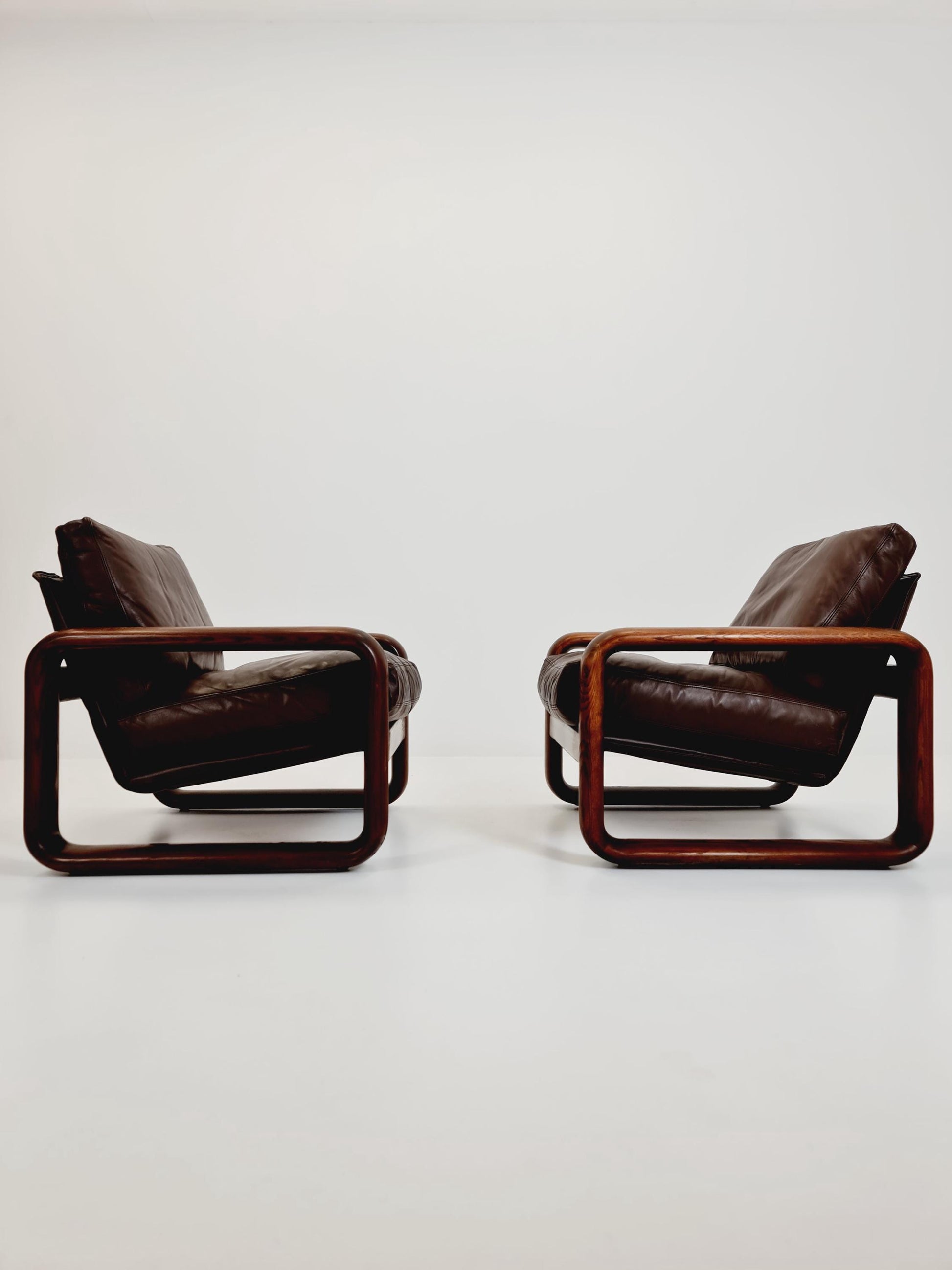 Rare Mid century German easy lounge chairs by Burkhard Vogtherr for Rosenthal 1970s , Set of 2