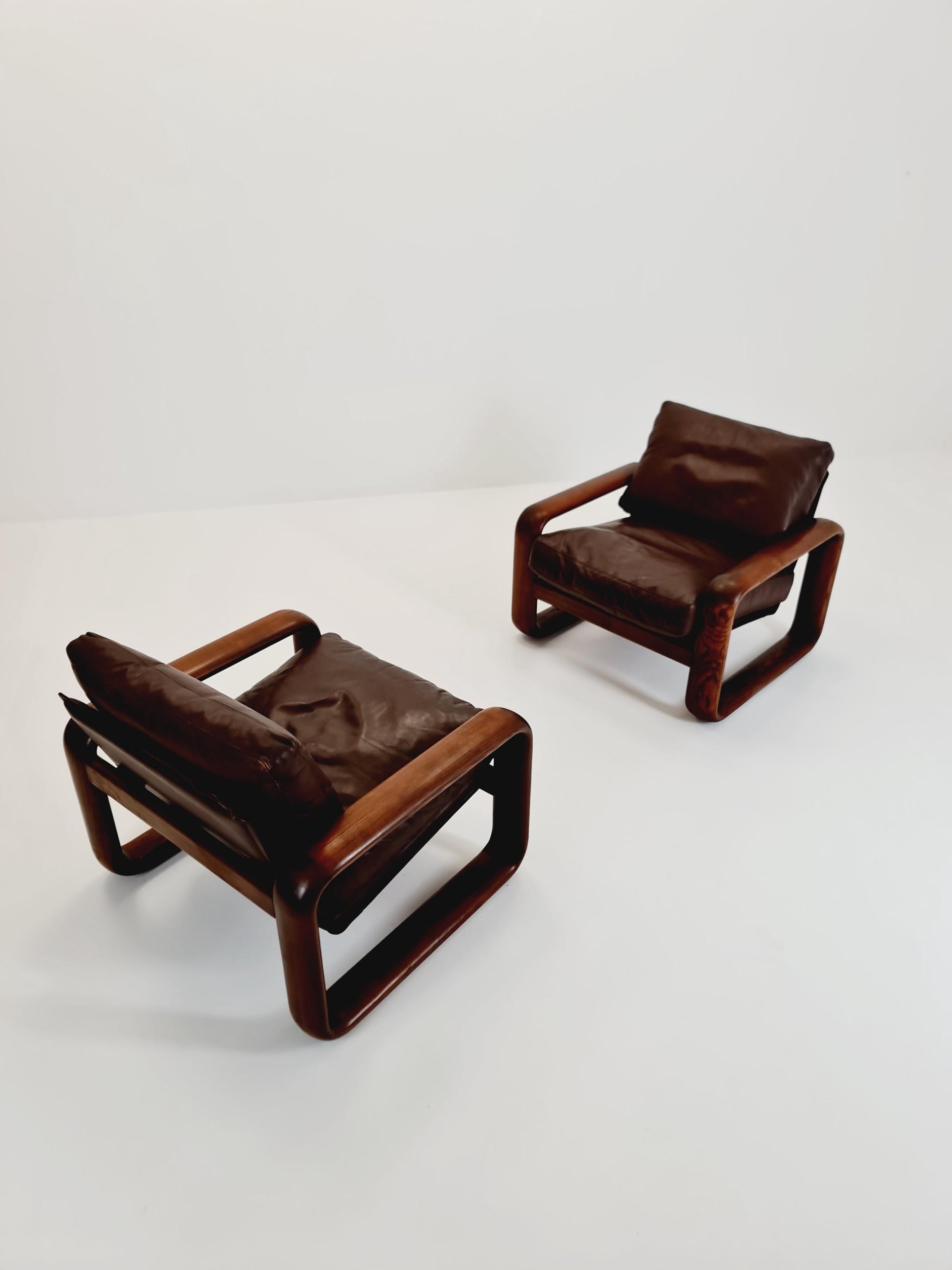 Rare Mid century German easy lounge chairs by Burkhard Vogtherr for Rosenthal 1970s , Set of 2