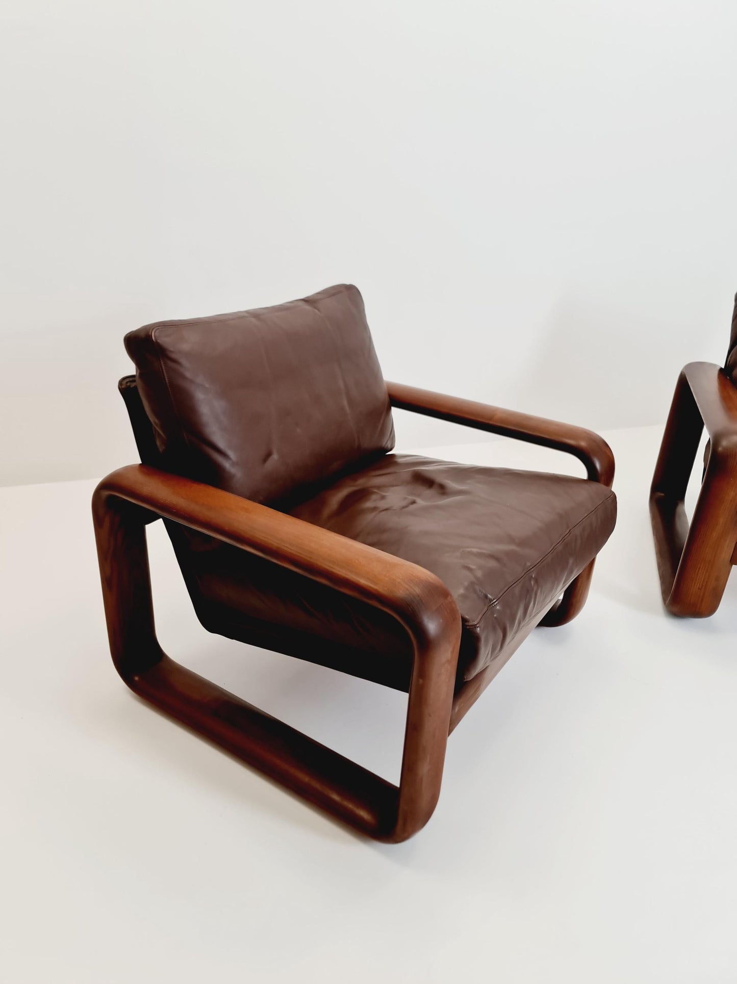 Rare Mid century German easy lounge chairs by Burkhard Vogtherr for Rosenthal 1970s , Set of 2