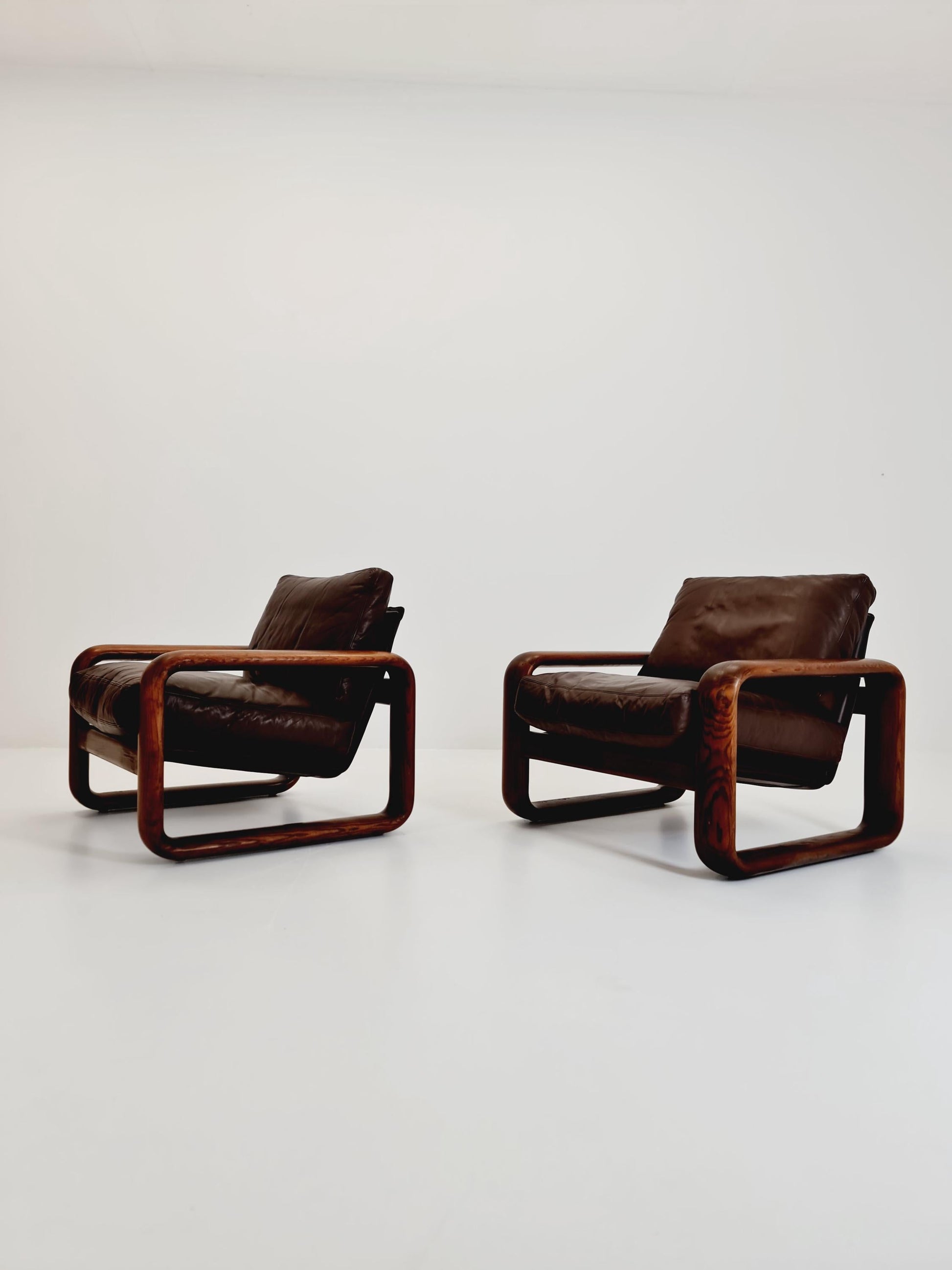 Rare Mid century German easy lounge chairs by Burkhard Vogtherr for Rosenthal 1970s , Set of 2