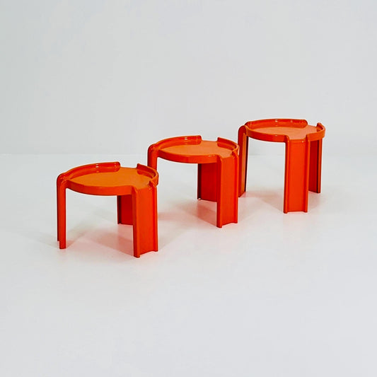 Rare Mid-Century Space Age Nesting Tables by Giotto Stoppino for Kartell — Model 4905-6-7 Italy 1970s