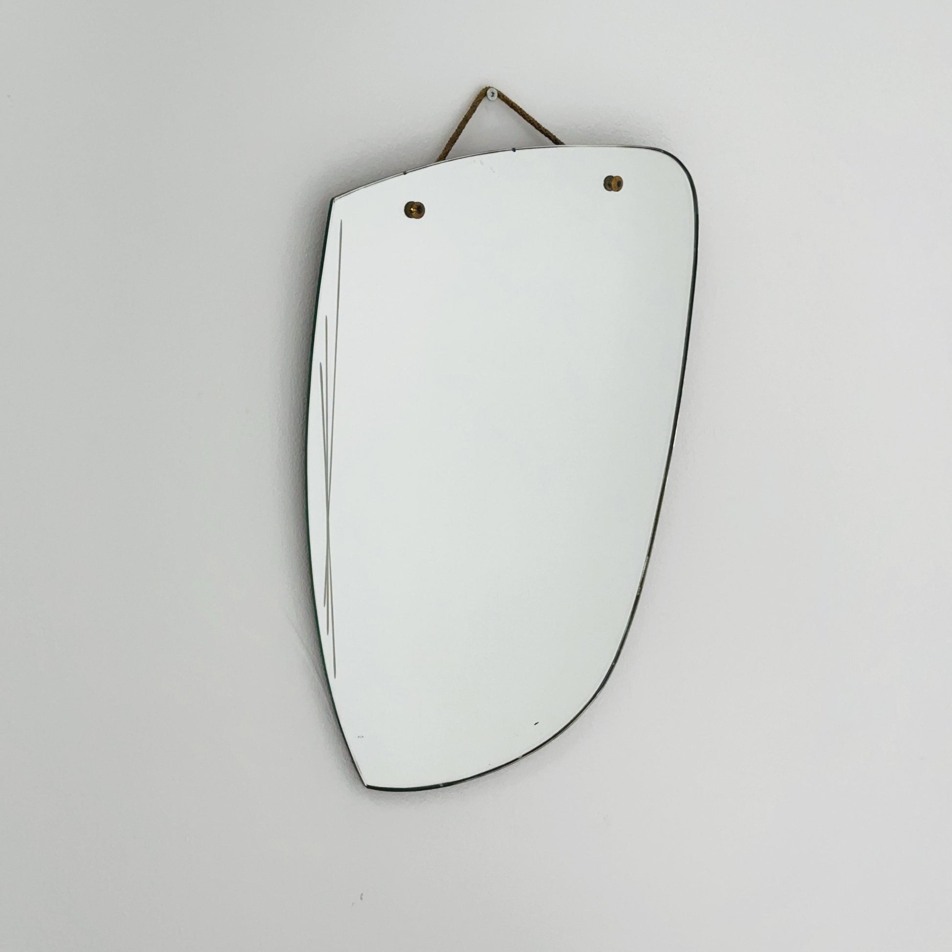 Kristall Mid Century asymmetric wall Mirror by lenzgold Nieren Spiegel - Kidney mirror 1960s rockabilly Germany