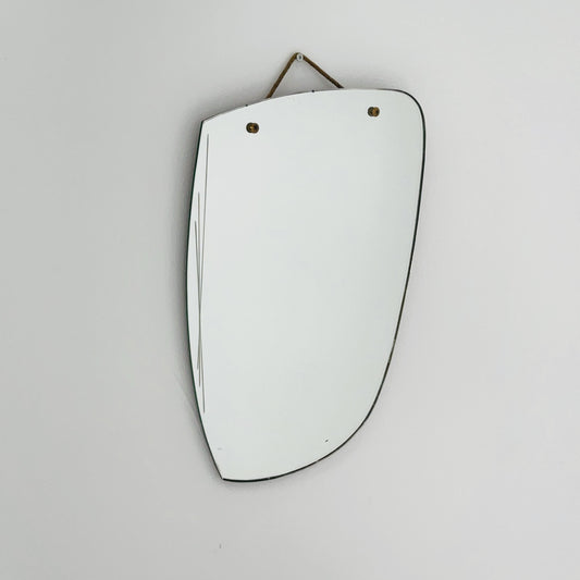 Kristall Mid Century asymmetric wall Mirror by lenzgold Nieren Spiegel - Kidney mirror 1960s rockabilly Germany