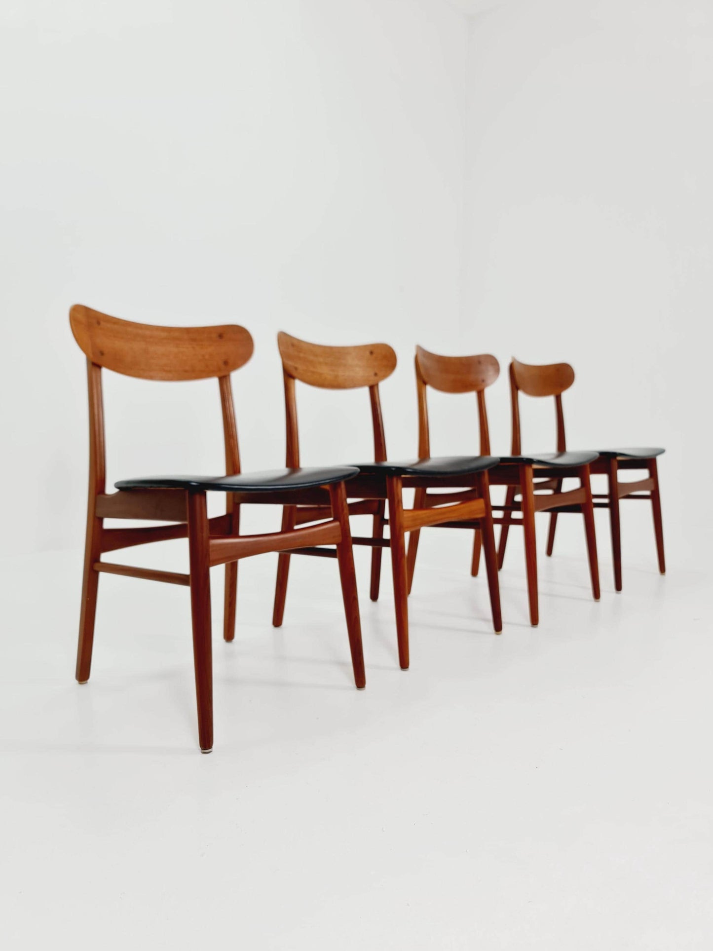 Vintage Danish solid teak dining Chairs By glostrup Denmark , 1960s, Set of 4