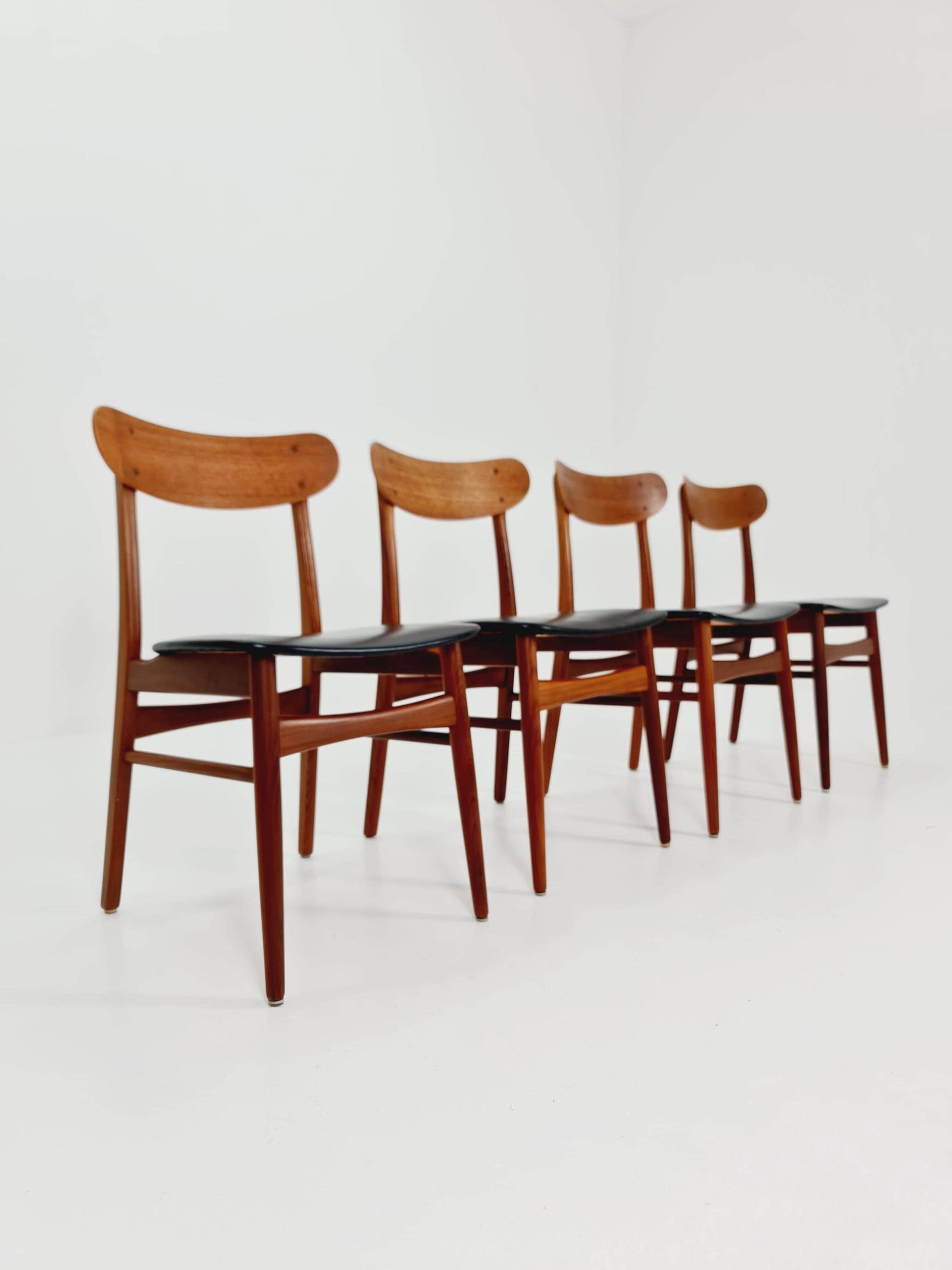 Vintage Danish solid teak dining Chairs By glostrup Denmark , 1960s, Set of 4