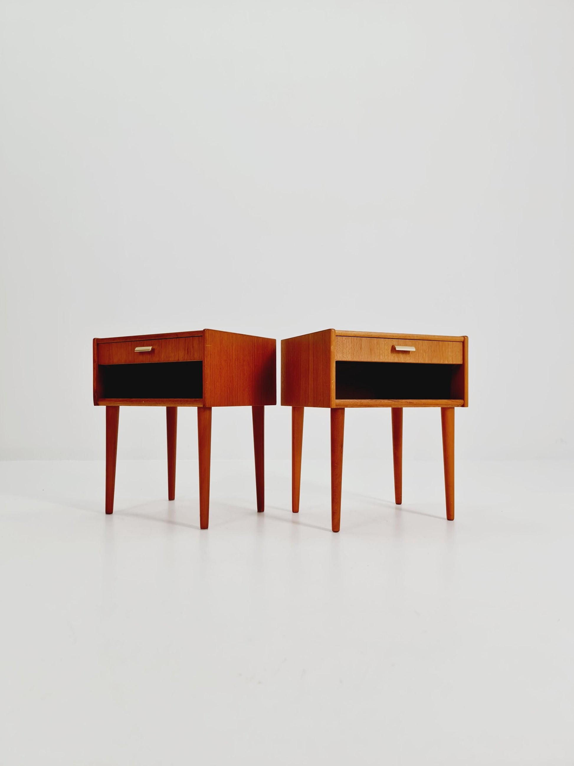 Mid century Danish teak side tables/ Bedside tables/ Nightstands, Denmark, 1960s, set of 2