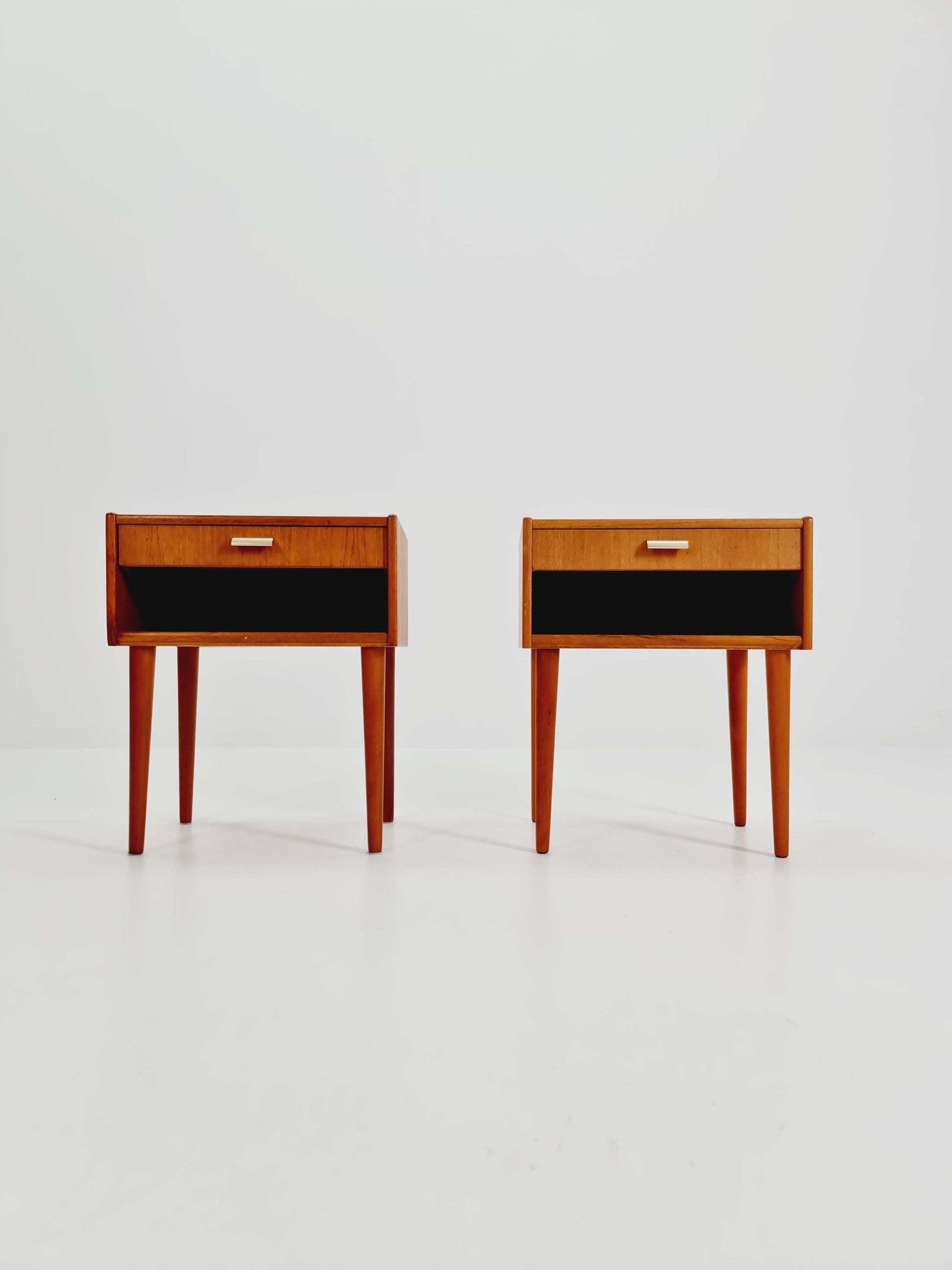Mid century Danish teak side tables/ Bedside tables/ Nightstands, Denmark, 1960s, set of 2