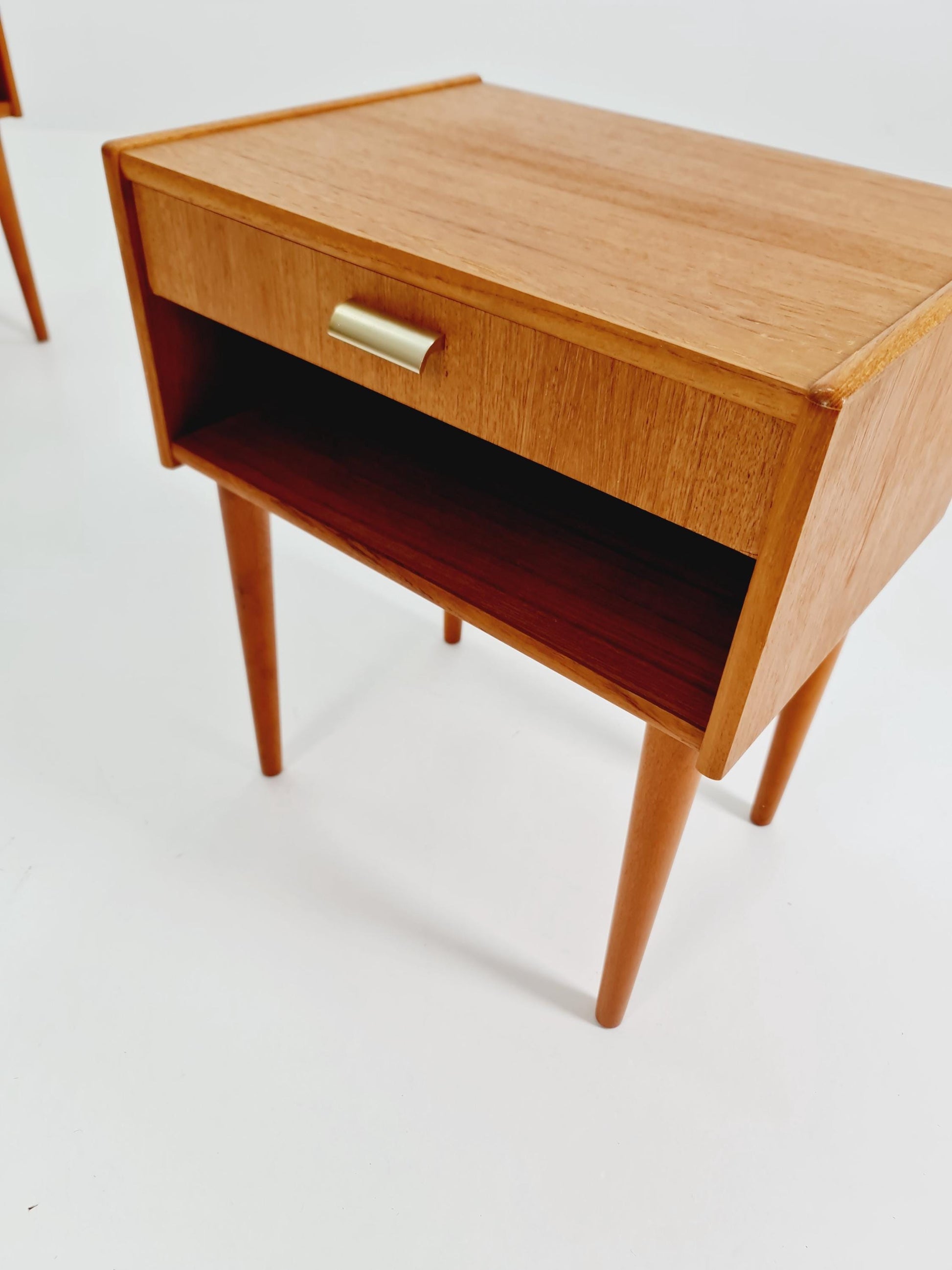 Mid century Danish teak side tables/ Bedside tables/ Nightstands, Denmark, 1960s, set of 2