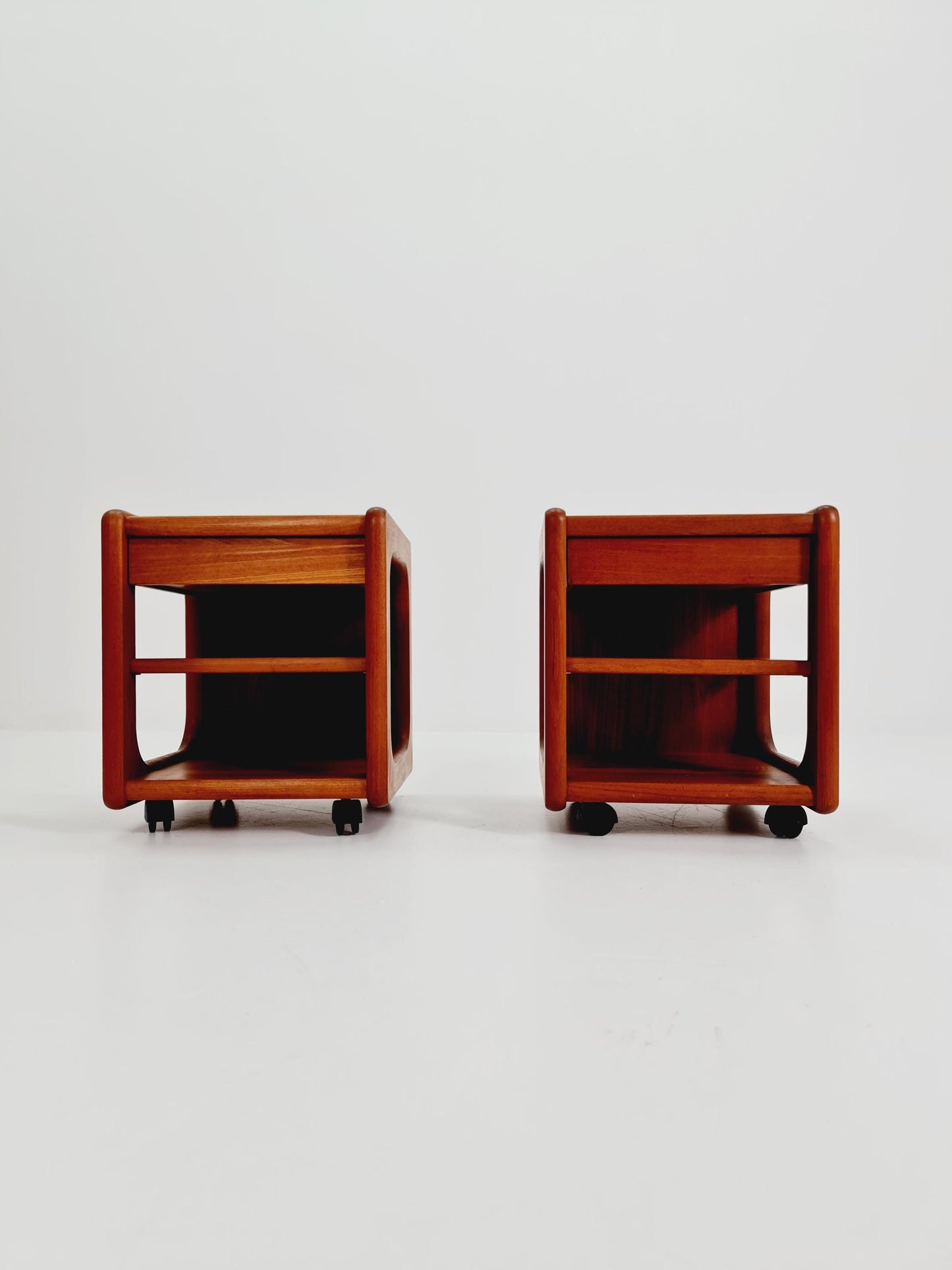 Pair of Midcentury Danish Solid teak vintage Side table/ Bedside table/ Night stand, 1970s