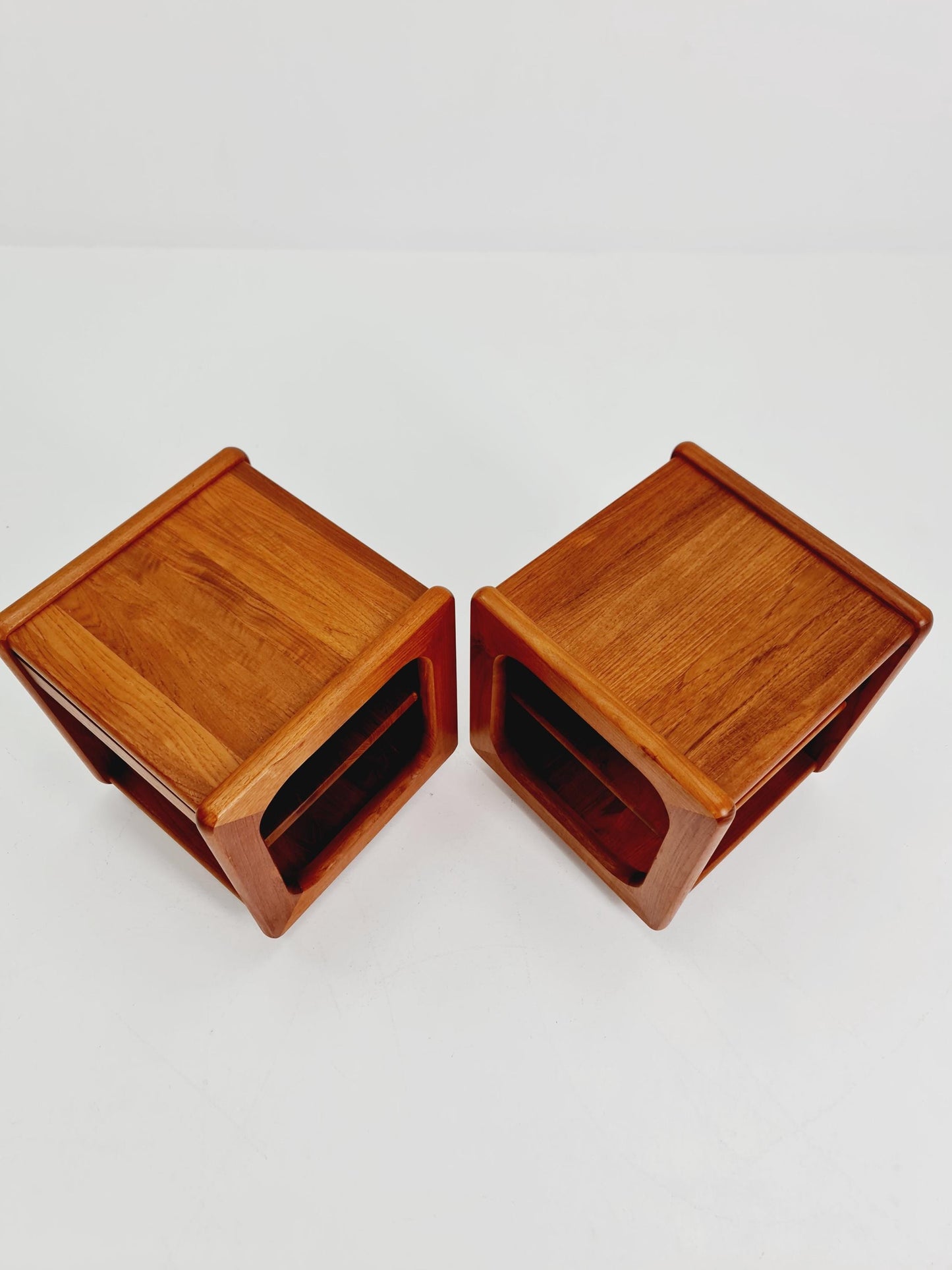 Pair of Midcentury Danish Solid teak vintage Side table/ Bedside table/ Night stand, 1970s