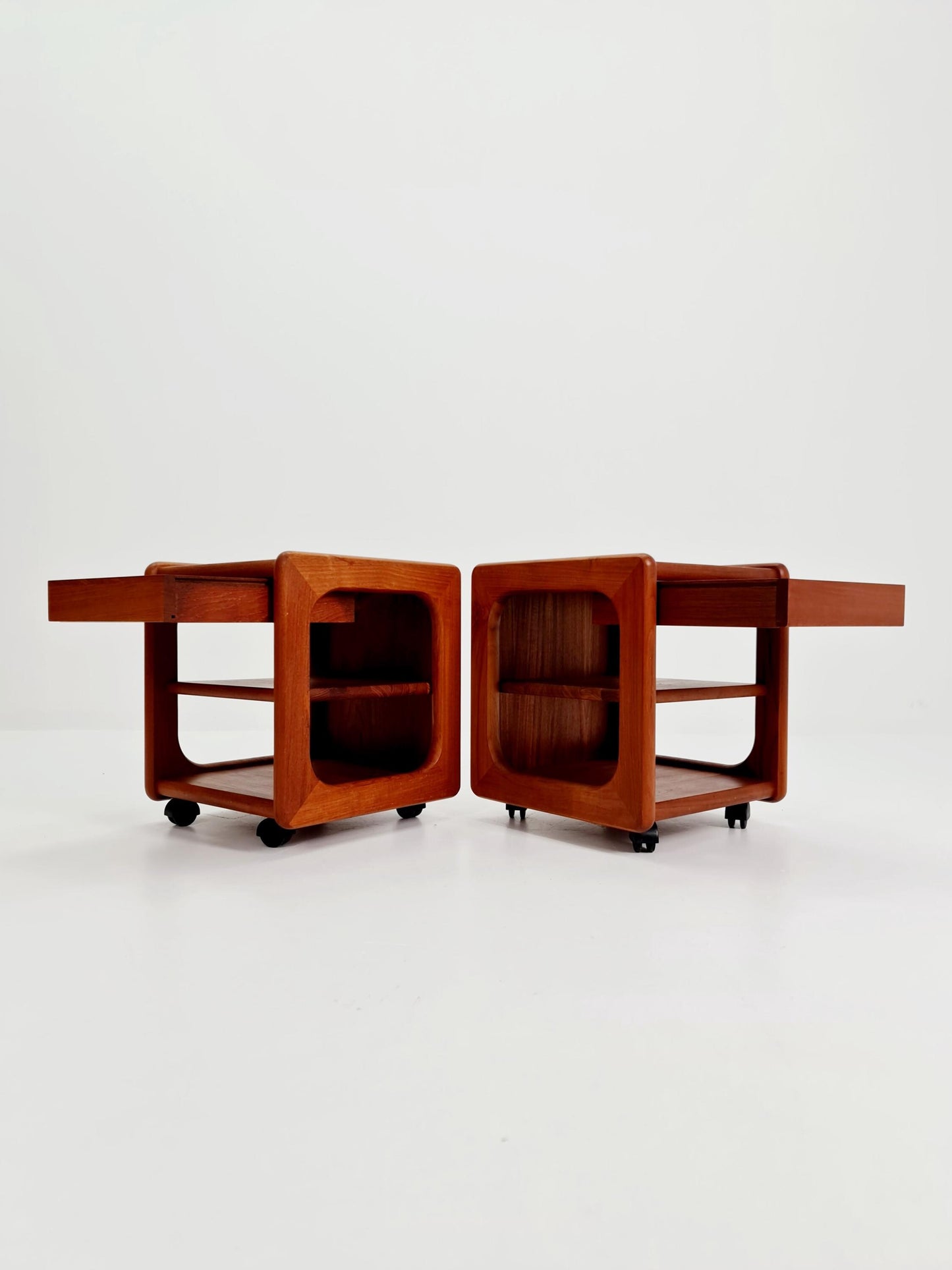Pair of Midcentury Danish Solid teak vintage Side table/ Bedside table/ Night stand, 1970s