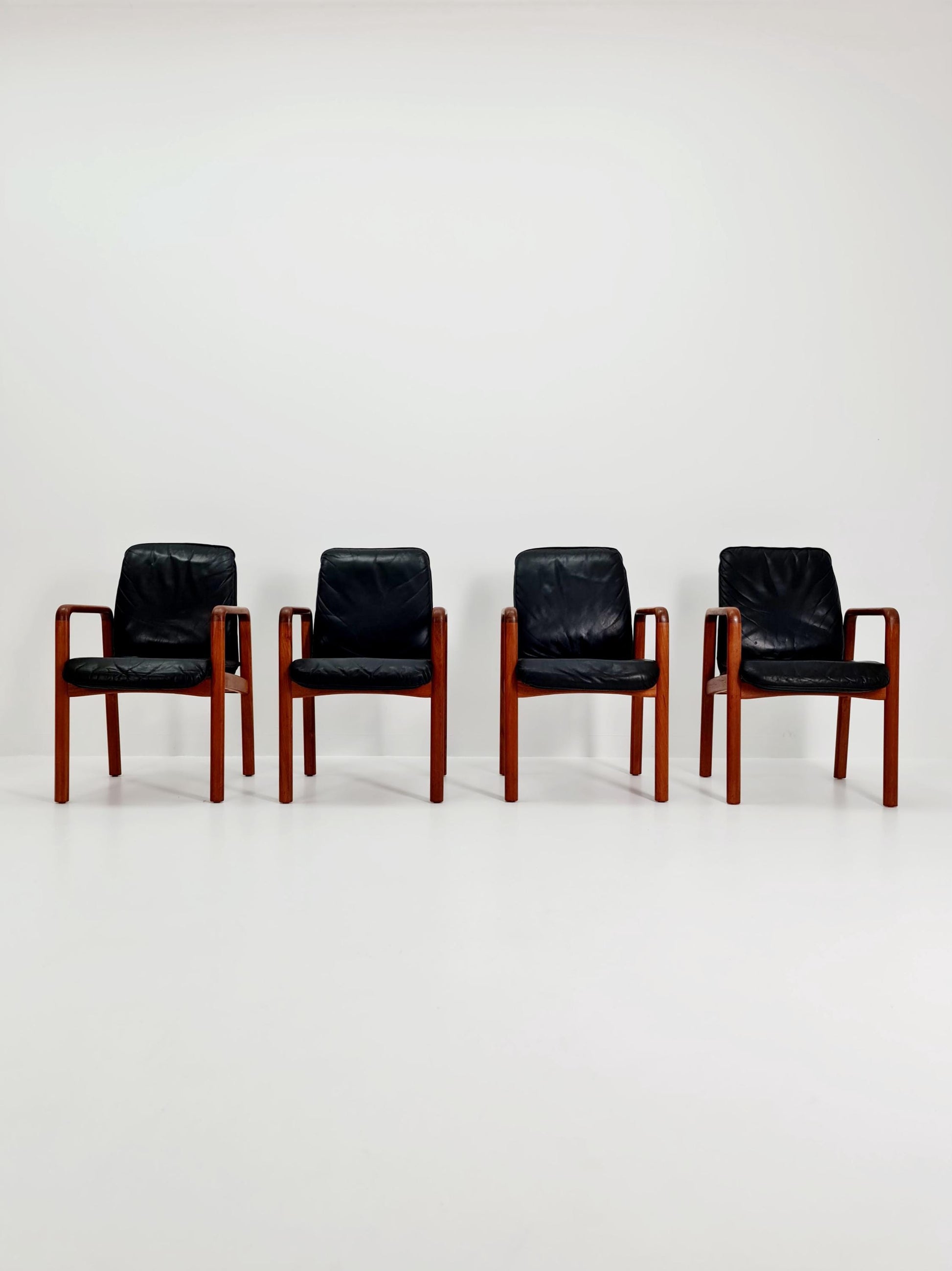 Mid Century Danish solid teak dining Armchairs by Dyrlund, 1970s