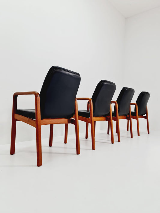 Mid Century Danish solid teak dining Armchairs by Dyrlund, 1970s