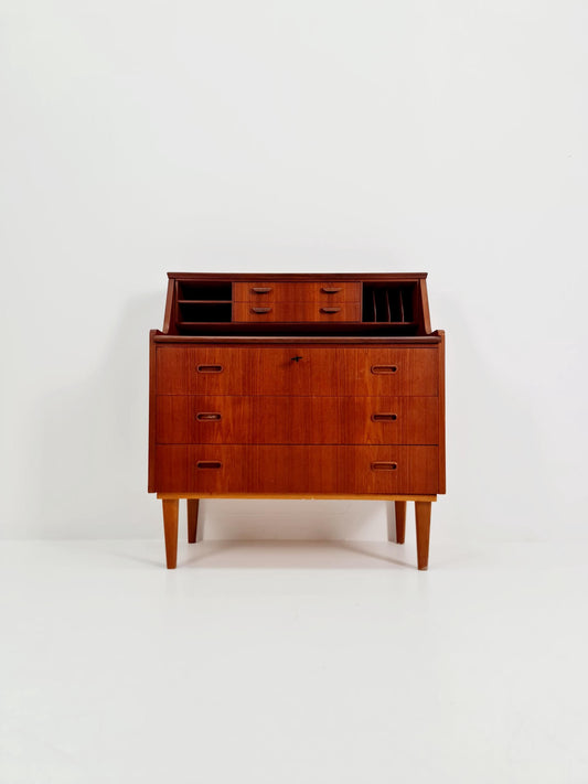 Midcentury Danish vintage teak secretary, table By Arne Wahl Iversen, 1960s