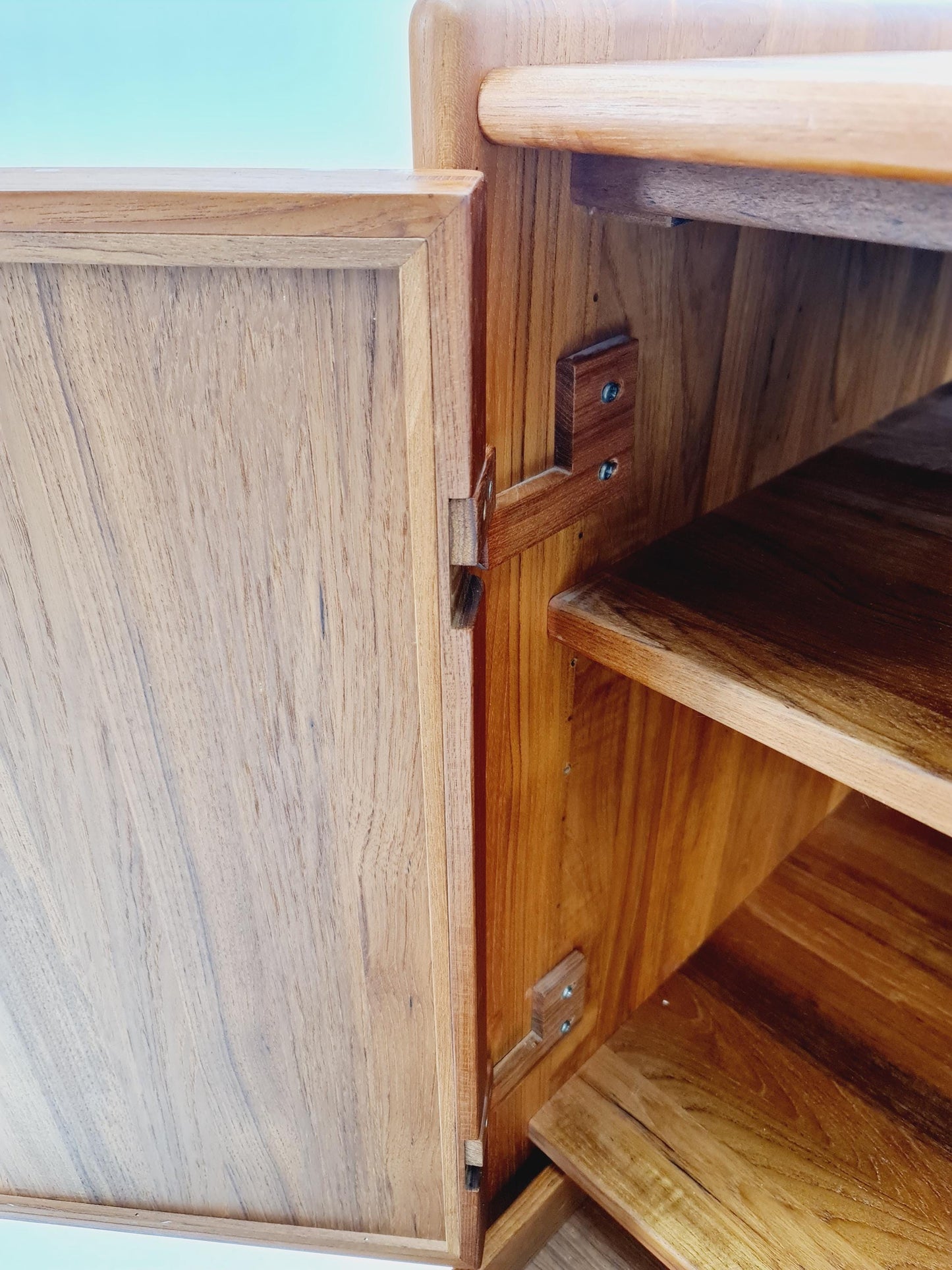 Mid Century Modern danish highboard Solid teak Sideboard, 1970s