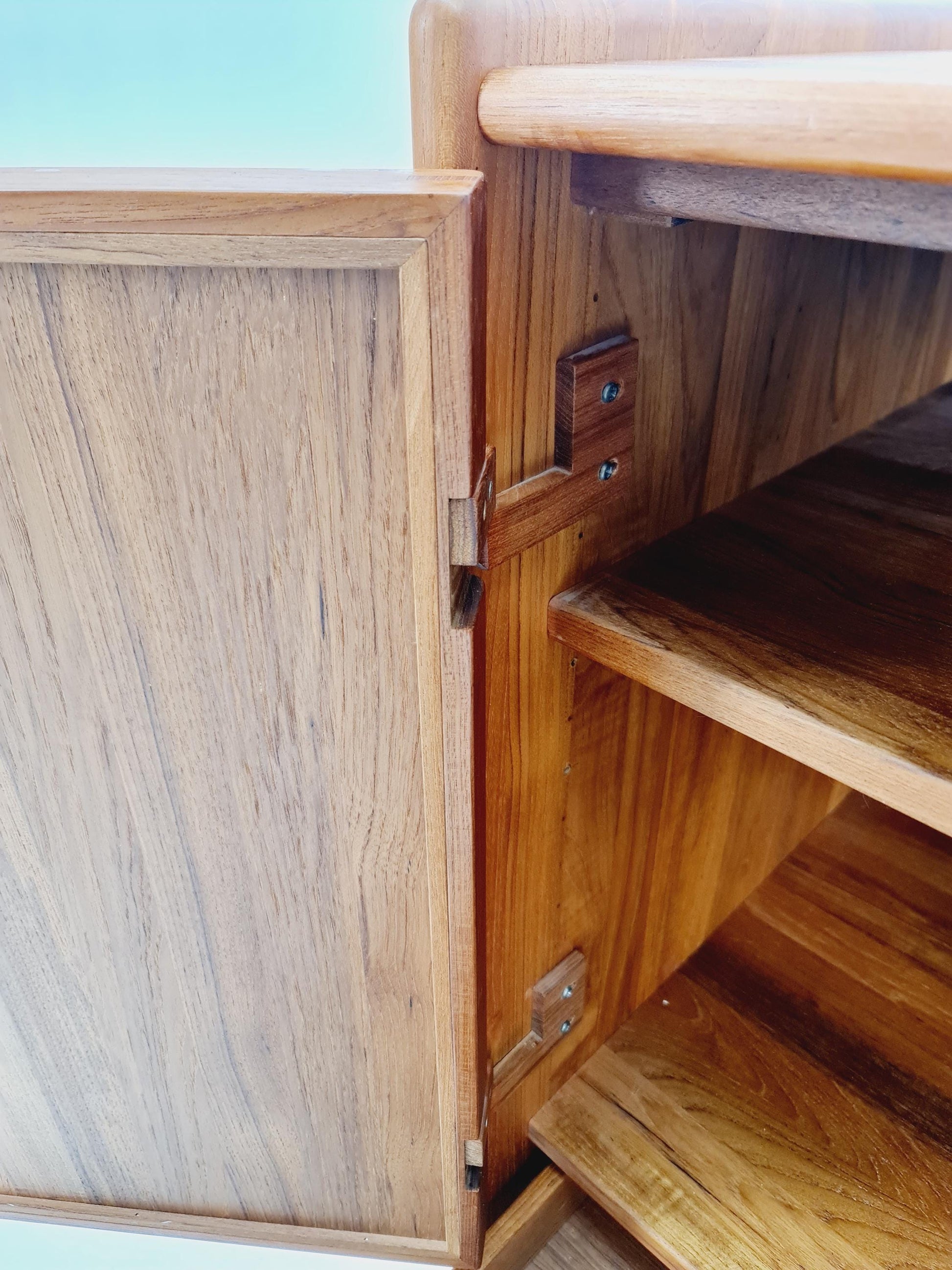 Mid Century Modern danish highboard Solid teak Sideboard, 1970s