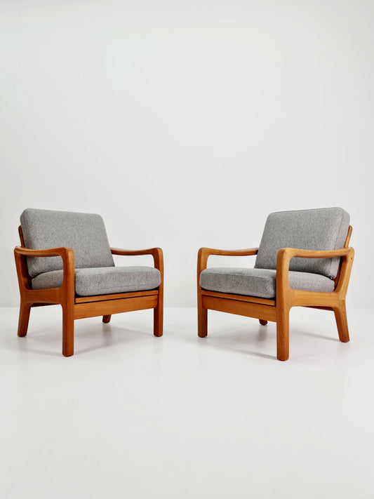 Mid century Danish easy lounge chairs by Juul Kristensen , 1970s, Set of 2